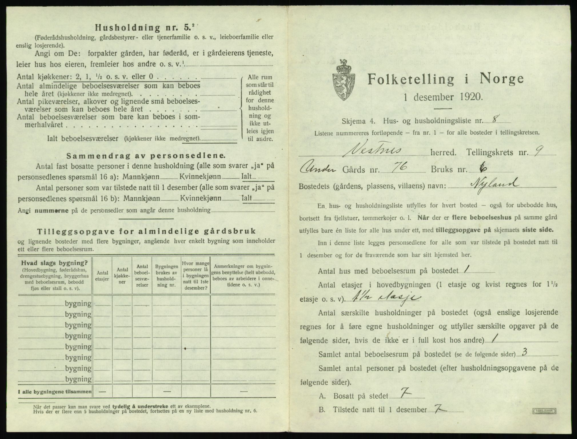 SAT, Folketelling 1920 for 1535 Vestnes herred, 1920, s. 951