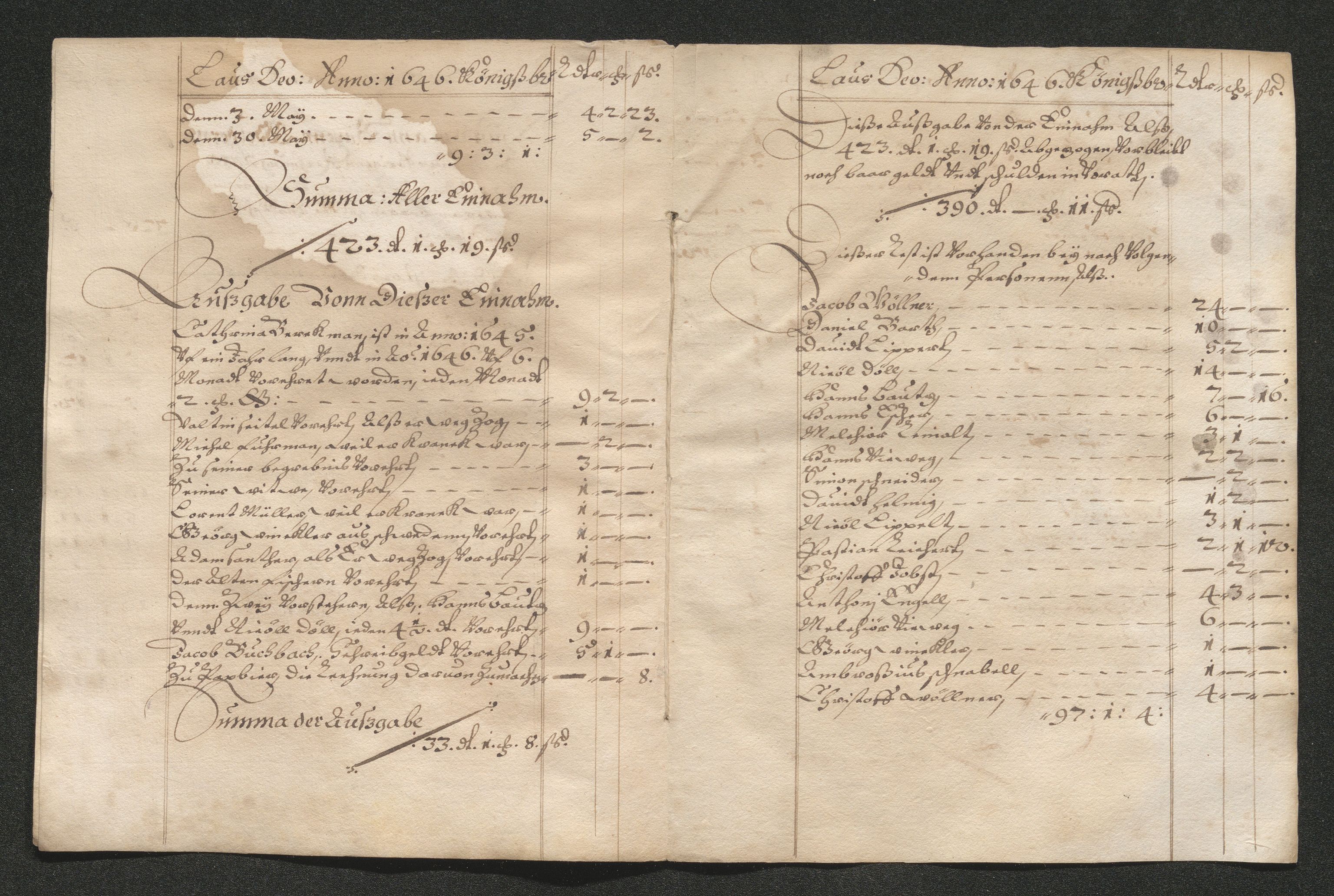 Kongsberg Sølvverk 1623-1816, AV/SAKO-EA-3135/001/D/Di/Dib/L0004: Regnskaper for knappschaftkassen , 1630-1663, s. 98