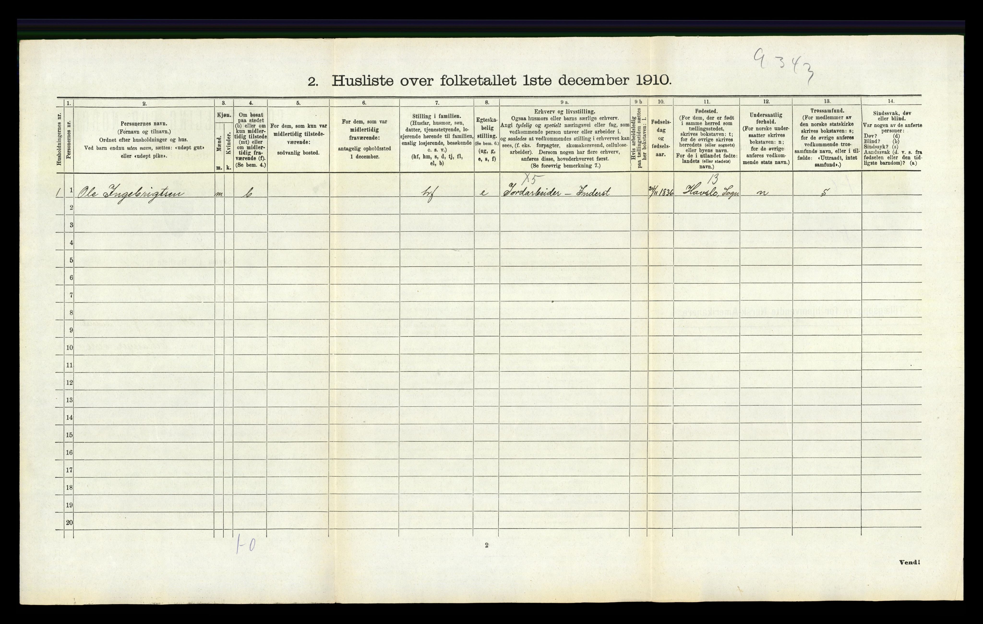 RA, Folketelling 1910 for 1254 Hamre herred, 1910, s. 383