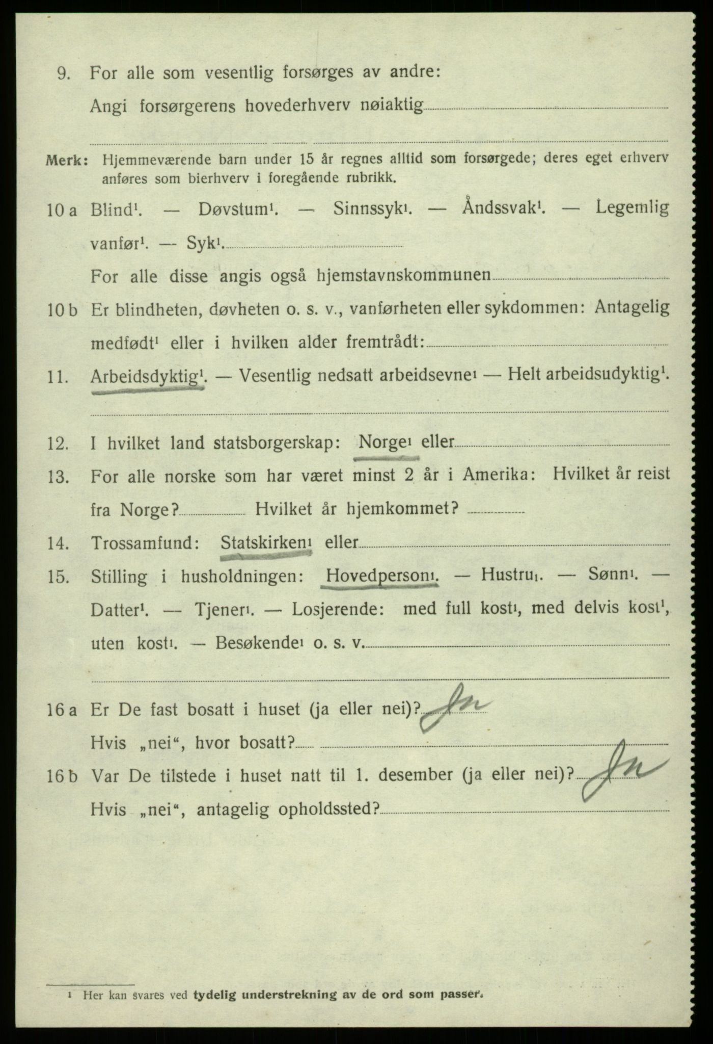 SAB, Folketelling 1920 for 1232 Eidfjord herred, 1920, s. 1189