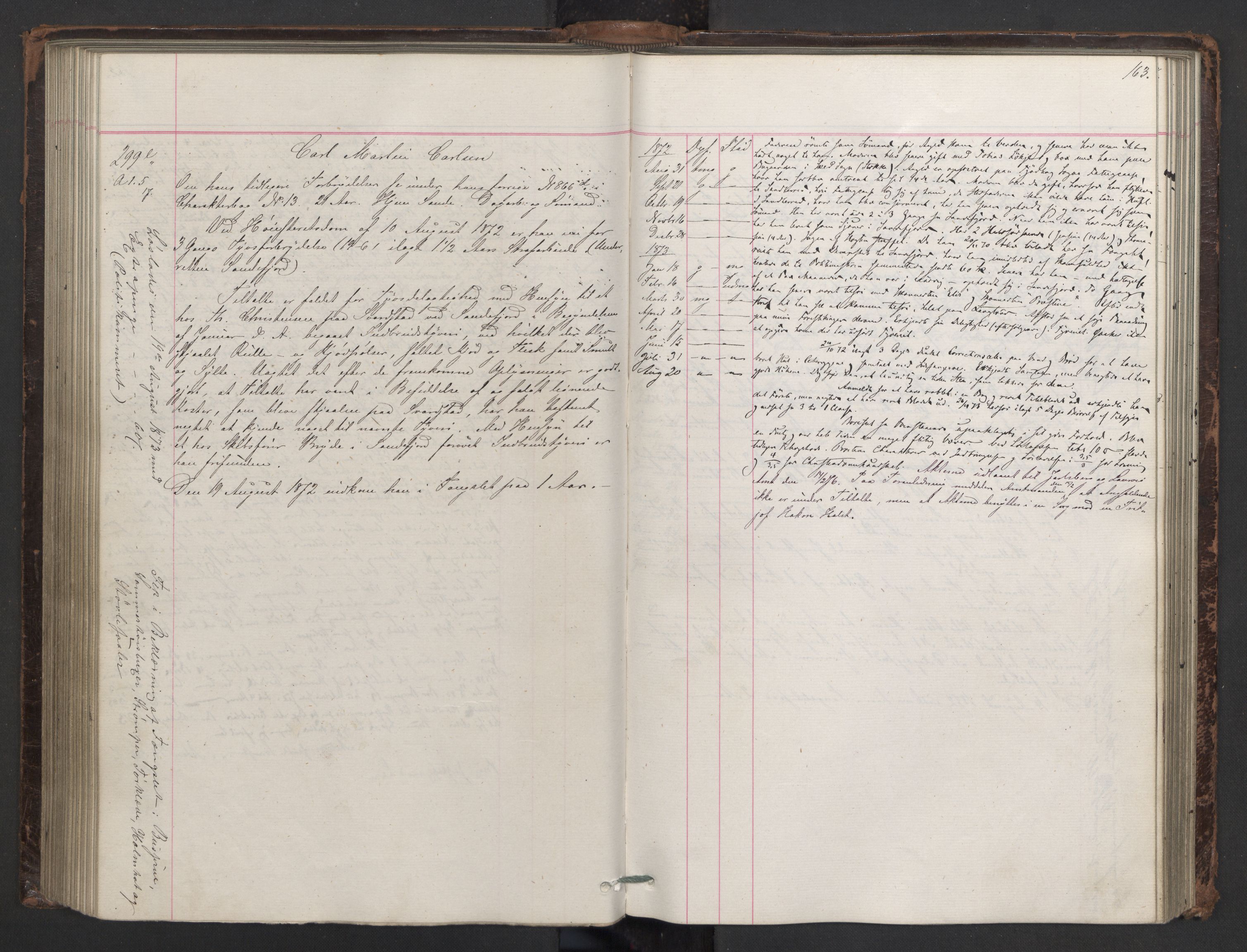 Botsfengslet, AV/RA-S-1539/D/Db/Dbb/L0014: 137e - 437e, 1871-1873, s. 163