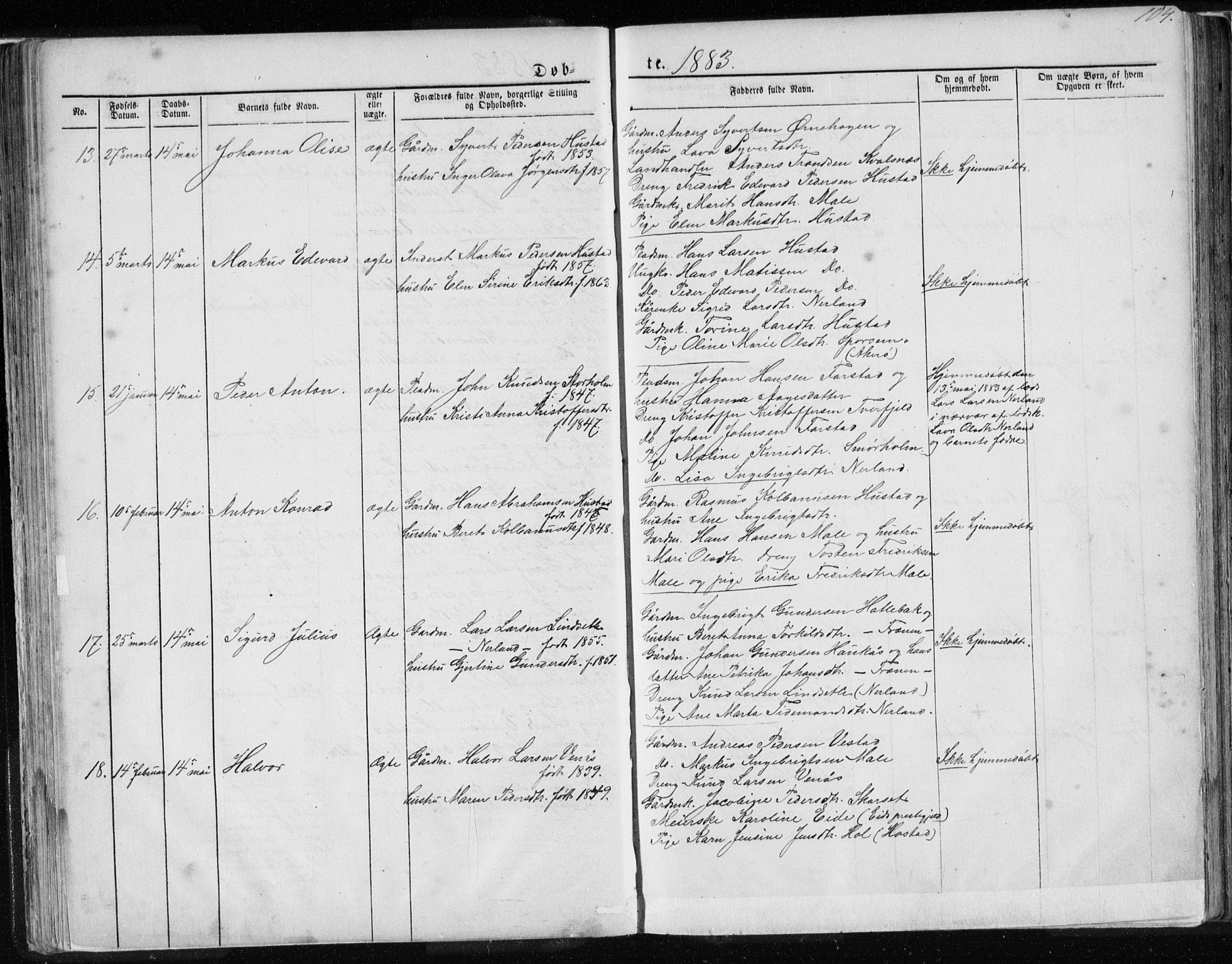 Ministerialprotokoller, klokkerbøker og fødselsregistre - Møre og Romsdal, AV/SAT-A-1454/567/L0782: Klokkerbok nr. 567C02, 1867-1886, s. 104