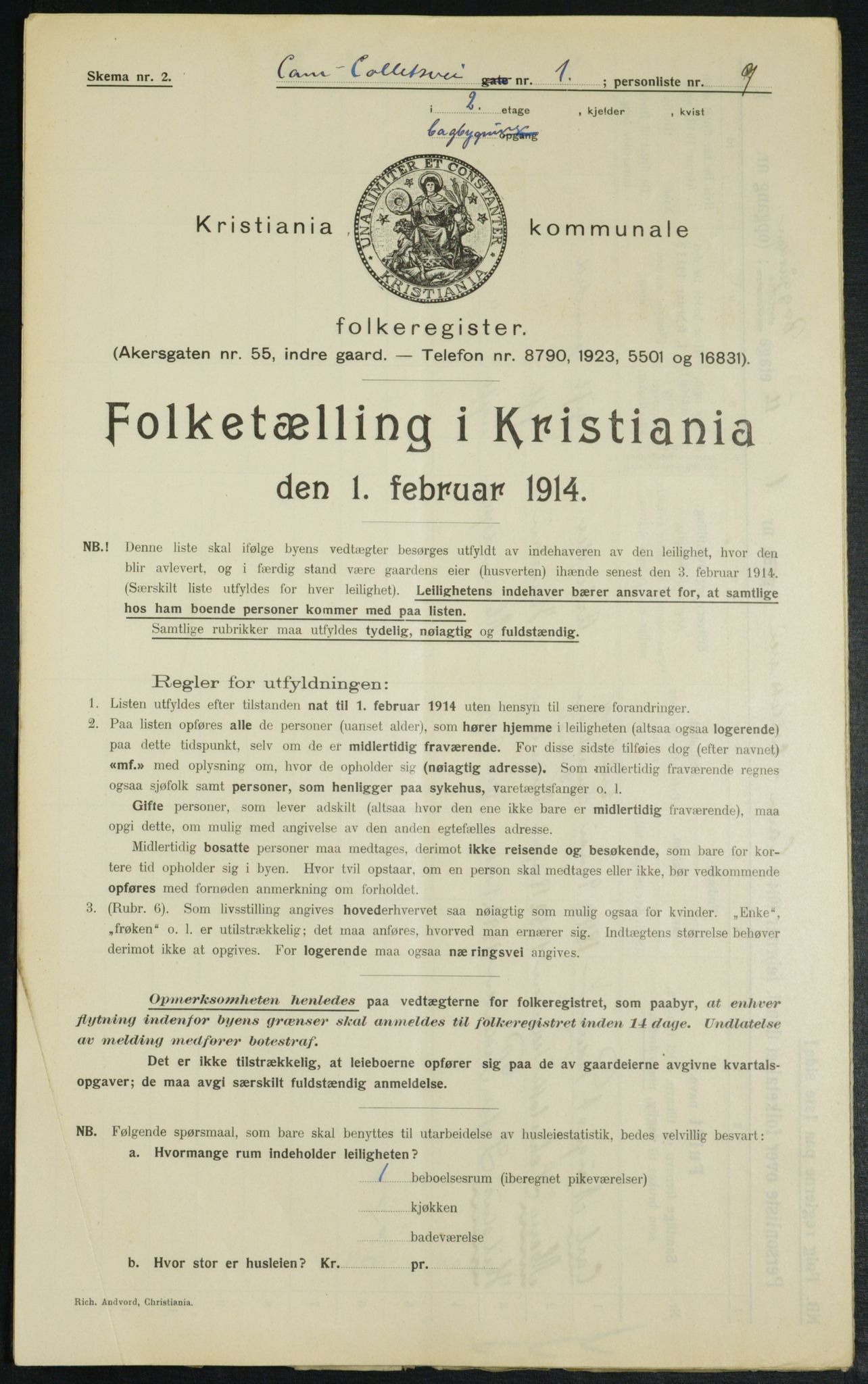 OBA, Kommunal folketelling 1.2.1914 for Kristiania, 1914, s. 11711