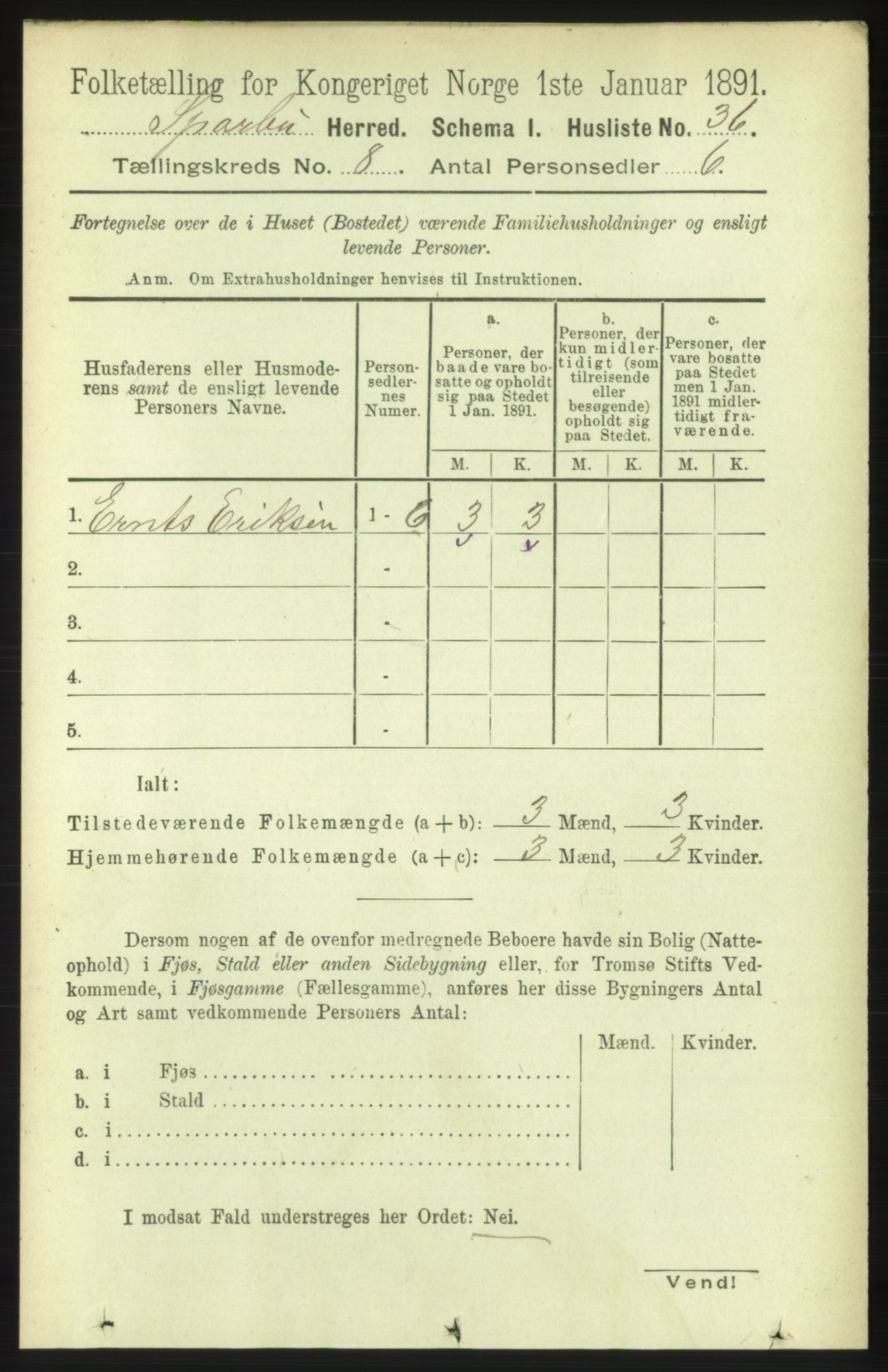 RA, Folketelling 1891 for 1731 Sparbu herred, 1891, s. 2796