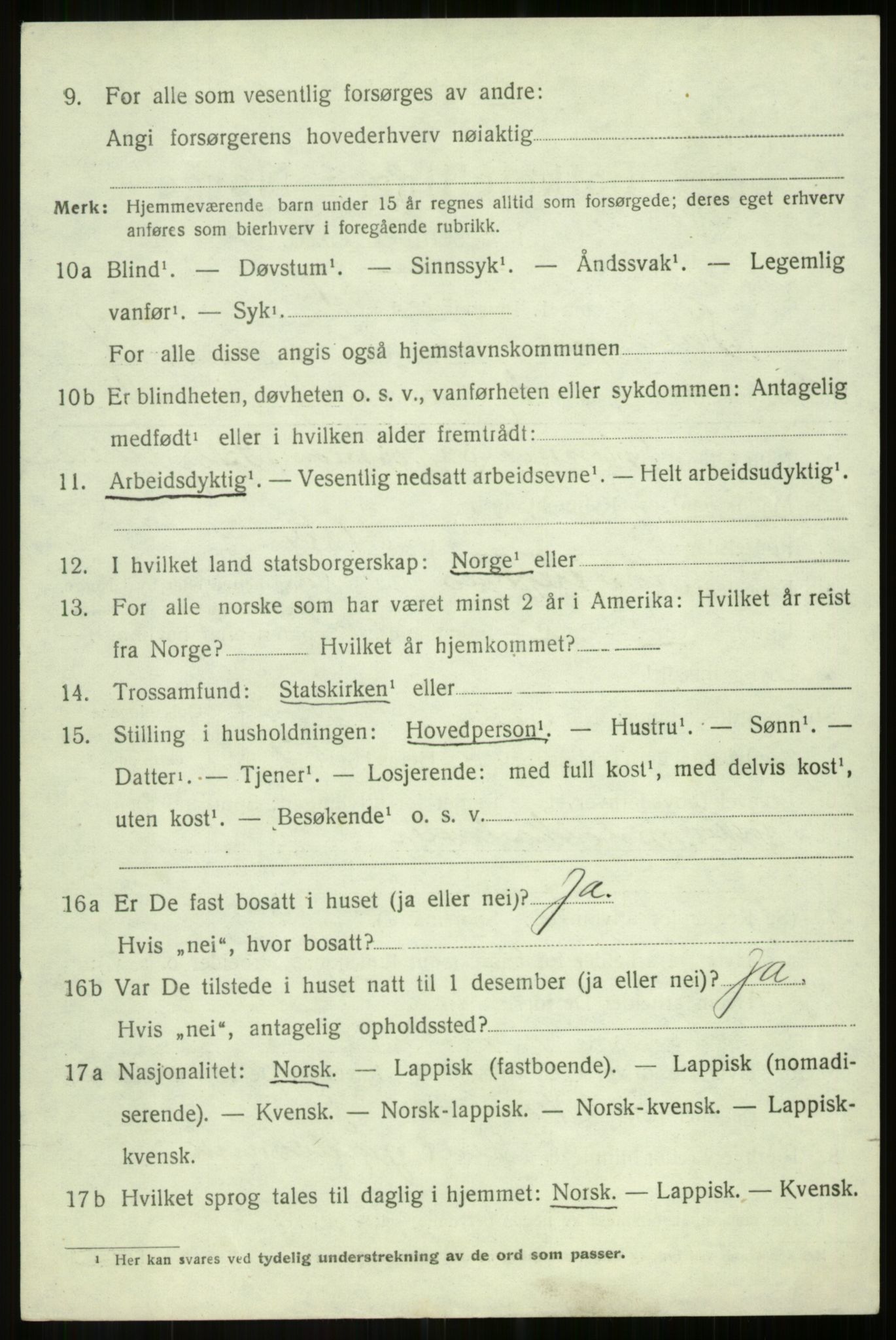 SATØ, Folketelling 1920 for 1921 Salangen herred, 1920, s. 2279
