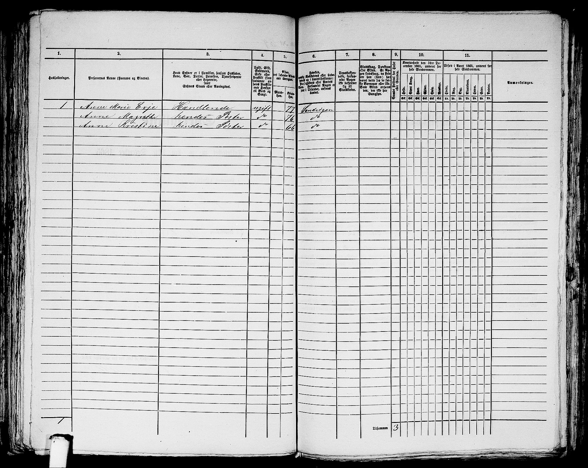 RA, Folketelling 1865 for 1281L Bergen Landdistrikt, Domkirkens landsokn og Korskirkens landsokn, 1865, s. 128