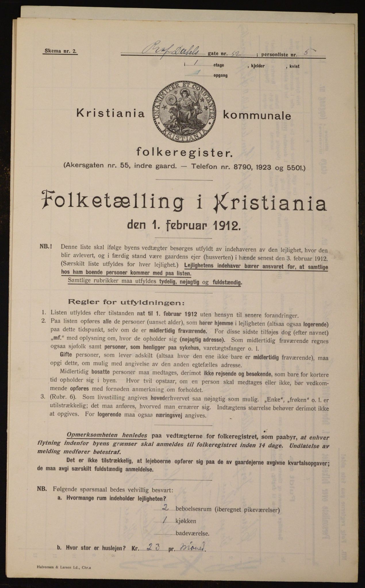 OBA, Kommunal folketelling 1.2.1912 for Kristiania, 1912, s. 82061