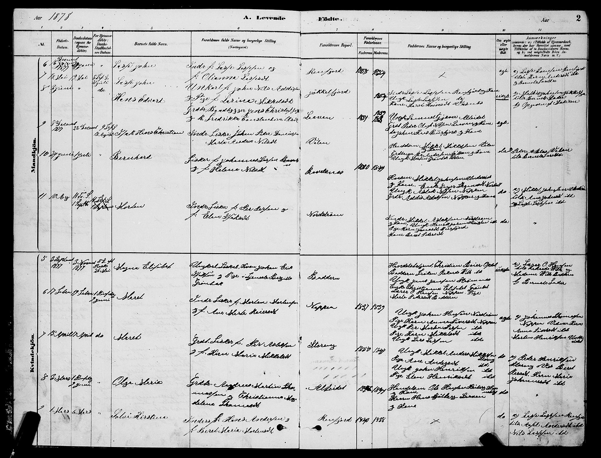 Skjervøy sokneprestkontor, AV/SATØ-S-1300/H/Ha/Hab/L0015klokker: Klokkerbok nr. 15, 1878-1890, s. 2