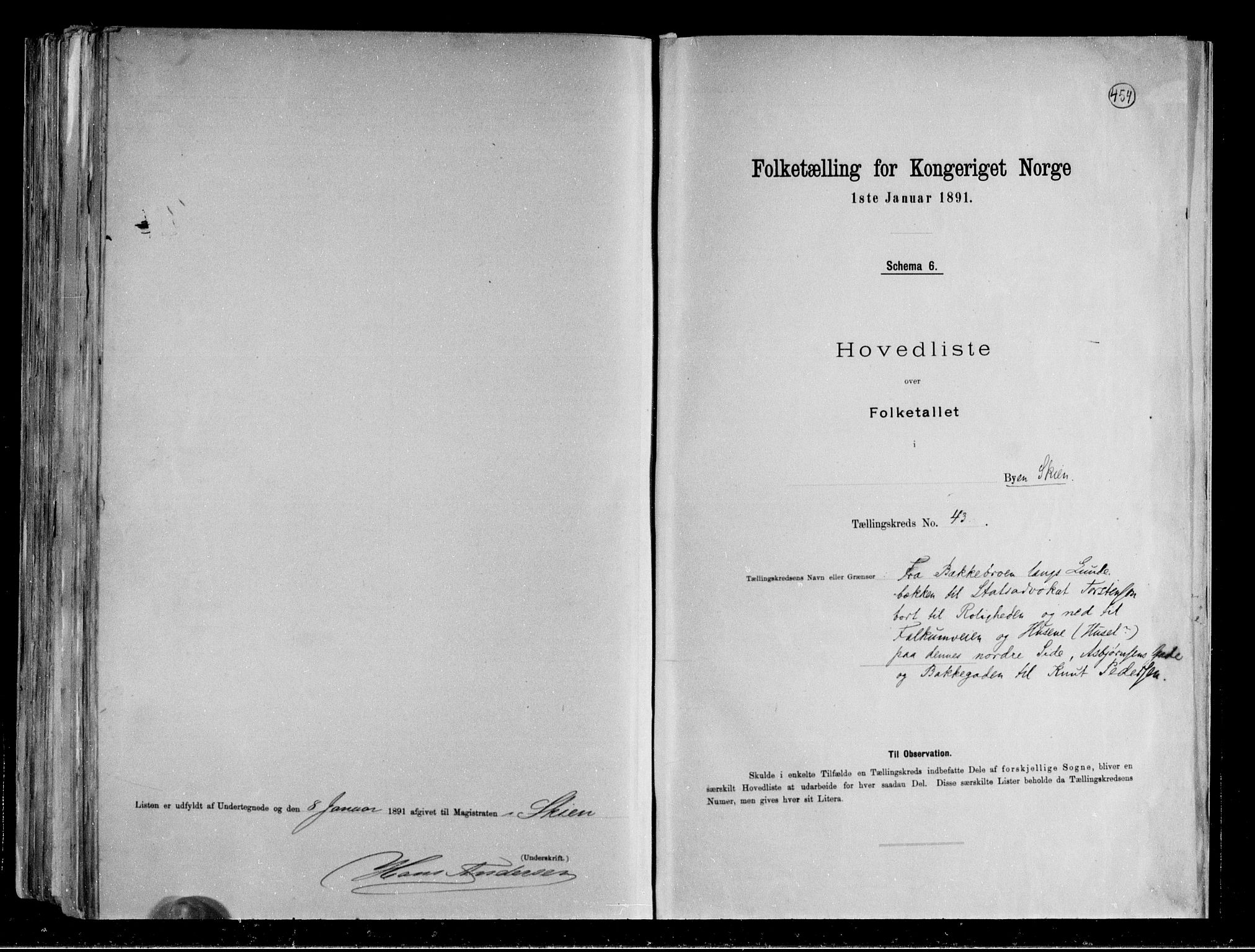 RA, Folketelling 1891 for 0806 Skien kjøpstad, 1891, s. 93