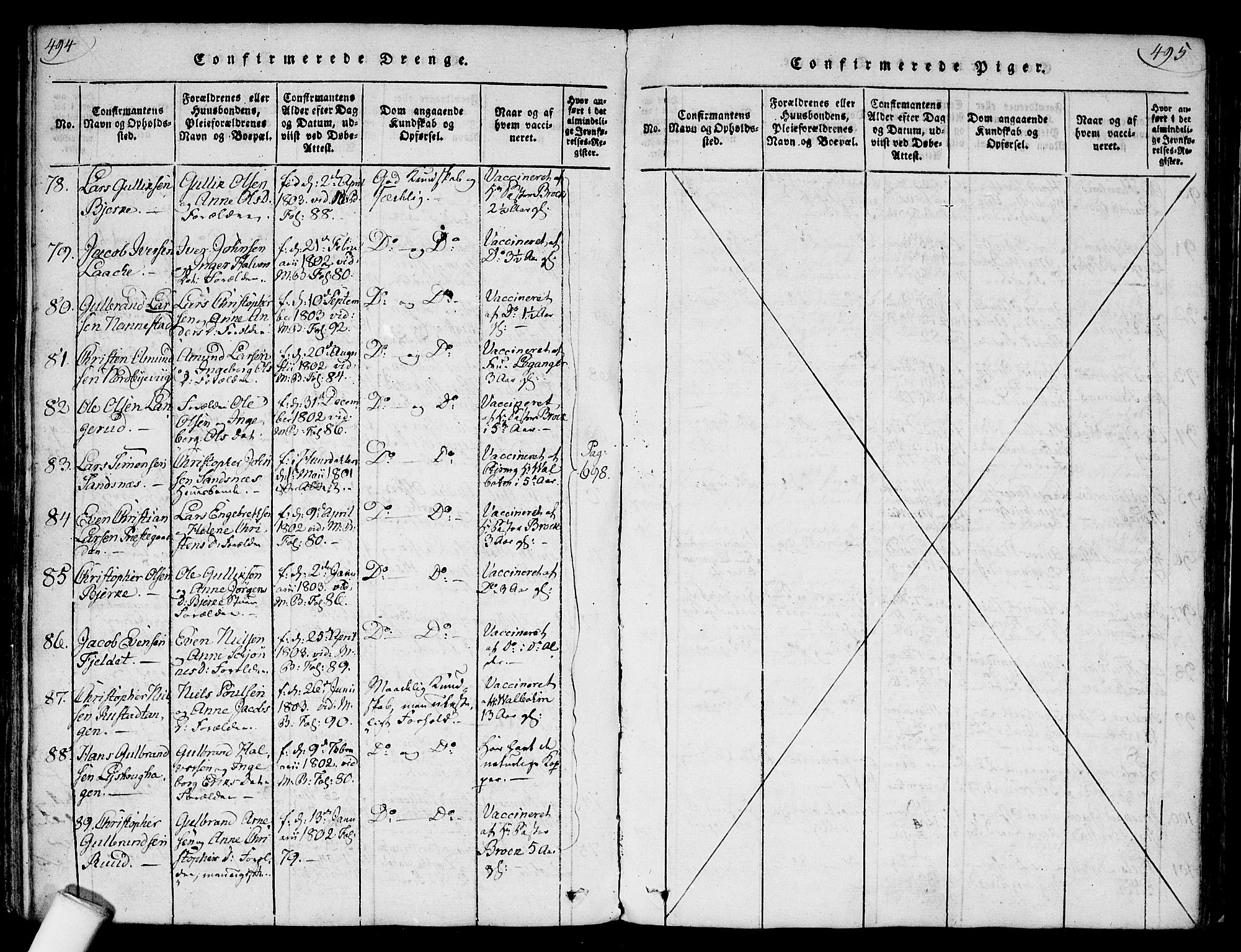 Nannestad prestekontor Kirkebøker, AV/SAO-A-10414a/F/Fa/L0009: Ministerialbok nr. I 9, 1815-1840, s. 494-495
