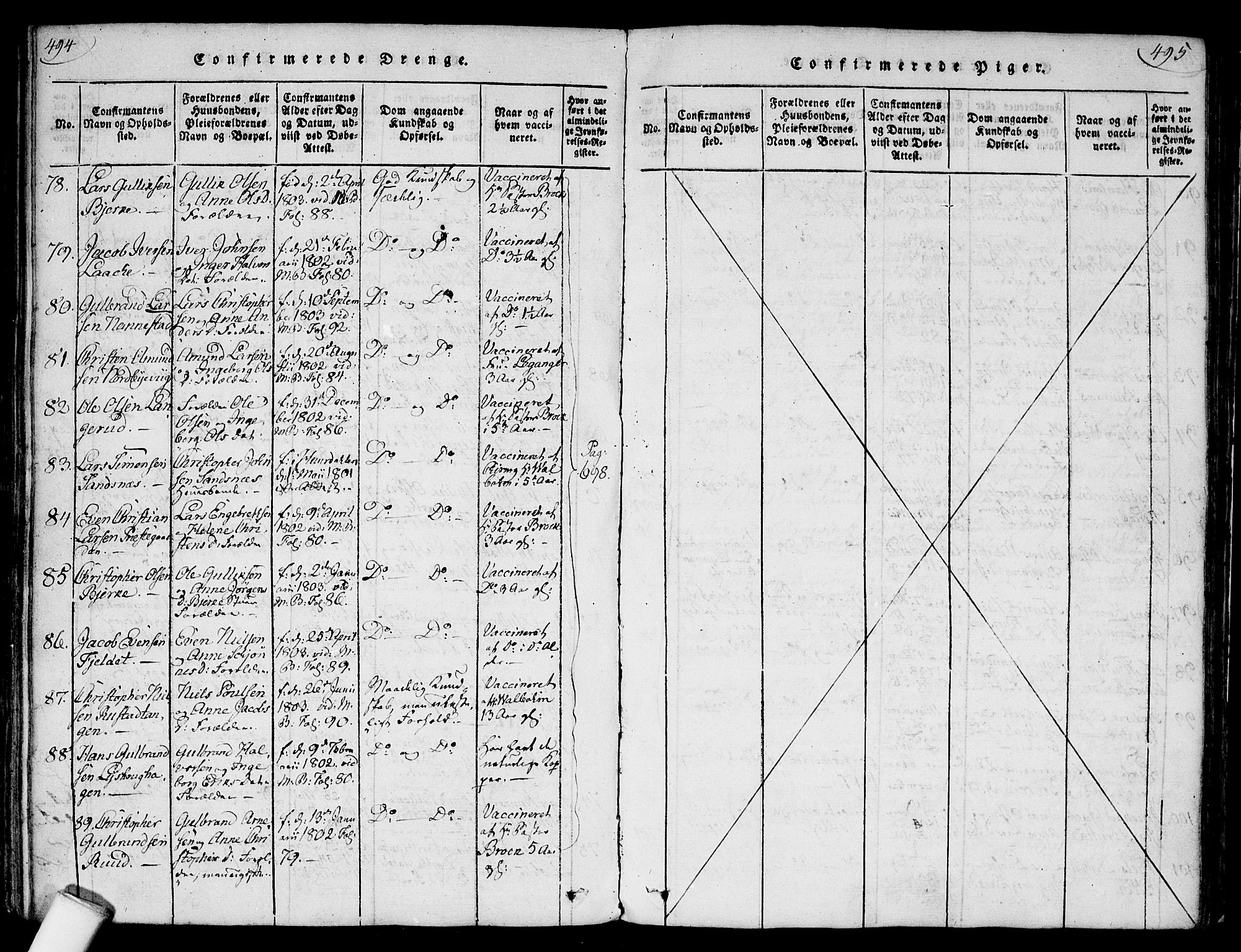 Nannestad prestekontor Kirkebøker, SAO/A-10414a/F/Fa/L0009: Ministerialbok nr. I 9, 1815-1840, s. 494-495