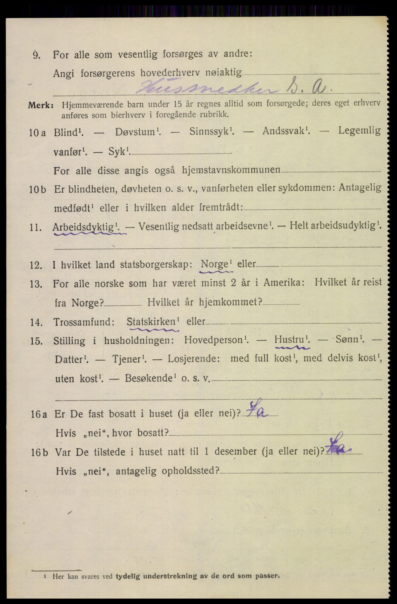 SAK, Folketelling 1920 for 1004 Flekkefjord kjøpstad, 1920, s. 3265