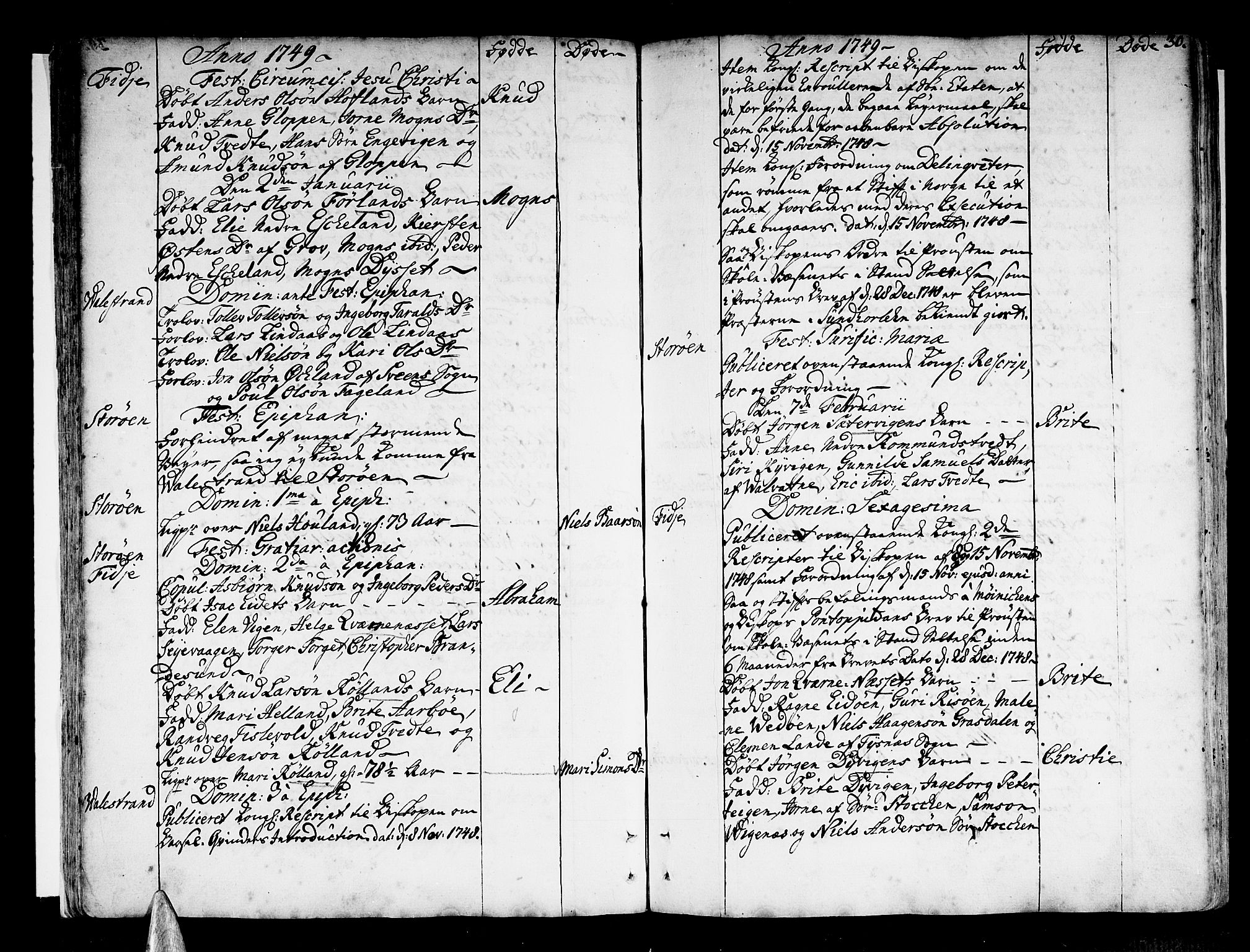Stord sokneprestembete, SAB/A-78201/H/Haa: Ministerialbok nr. A 2, 1744-1777, s. 30