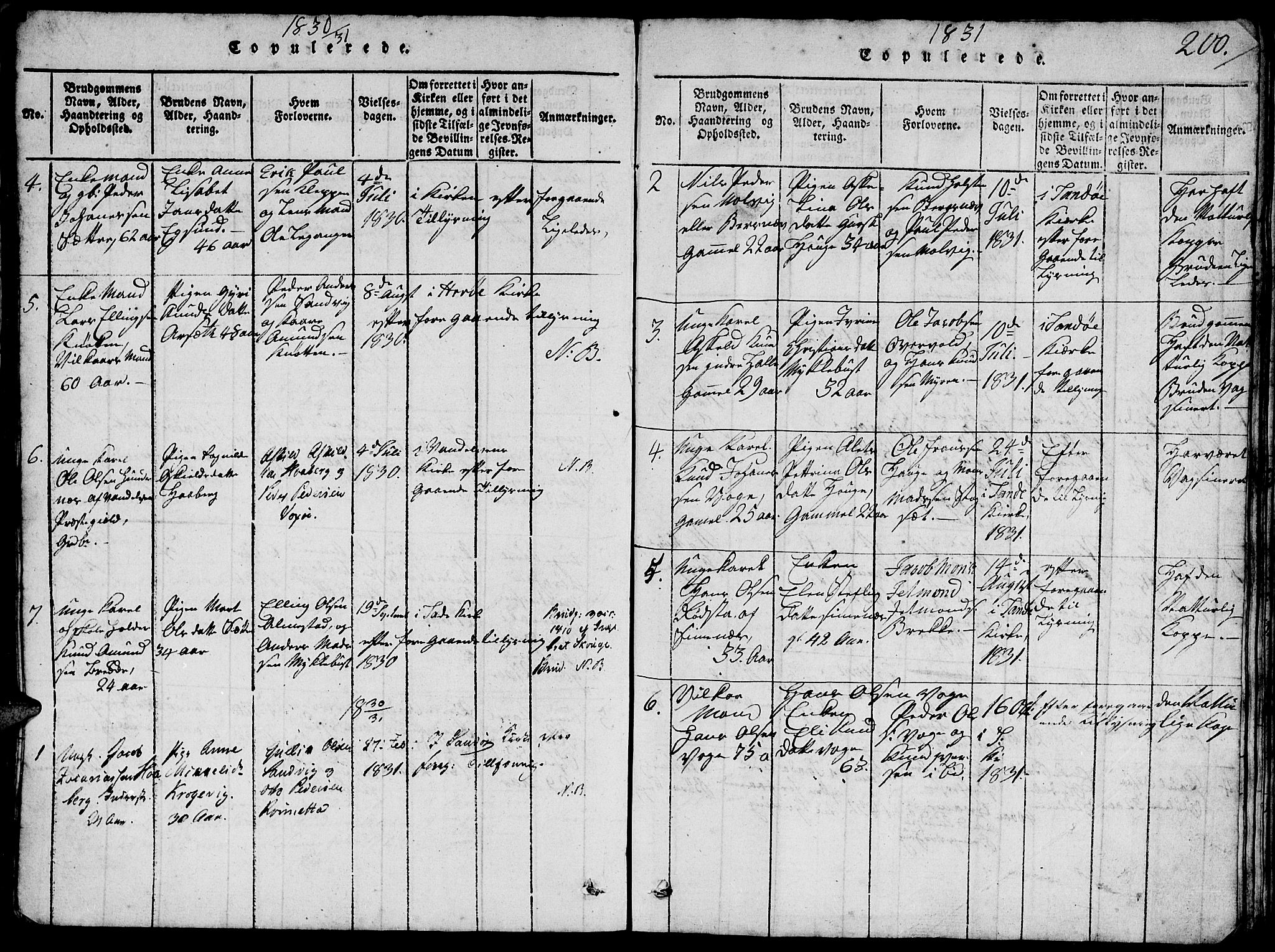 Ministerialprotokoller, klokkerbøker og fødselsregistre - Møre og Romsdal, SAT/A-1454/503/L0046: Klokkerbok nr. 503C01, 1816-1842, s. 200