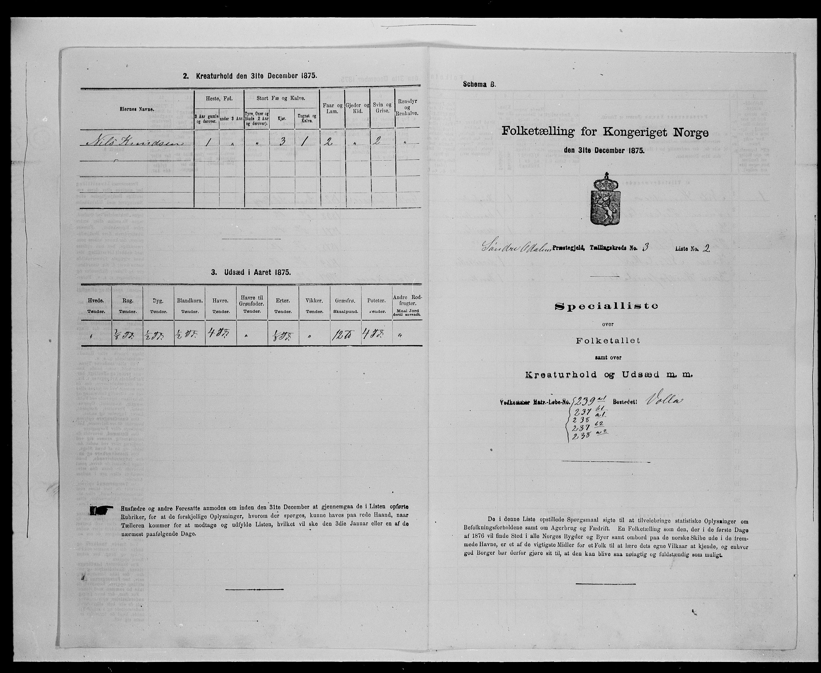 SAH, Folketelling 1875 for 0419P Sør-Odal prestegjeld, 1875, s. 384