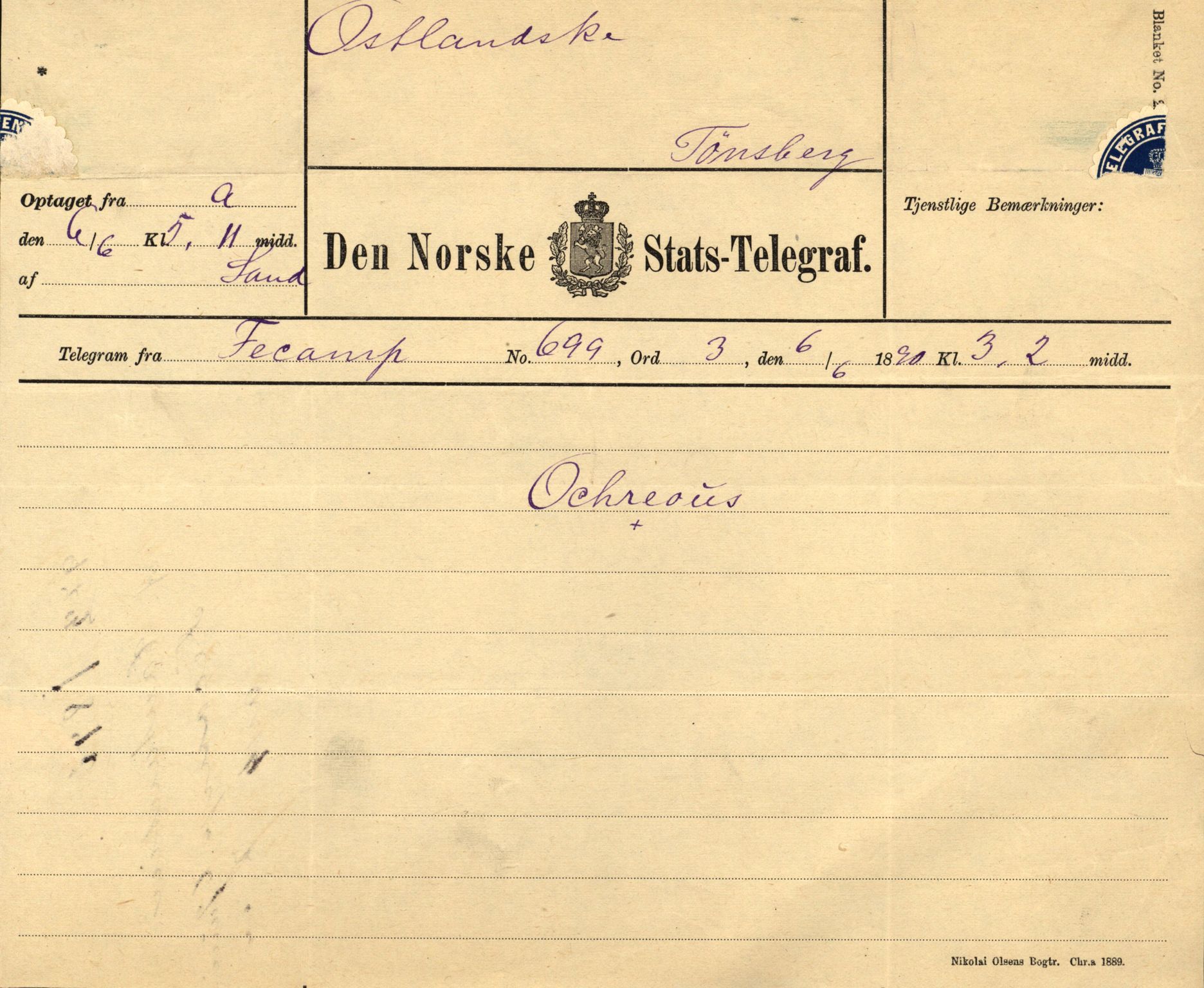 Pa 63 - Østlandske skibsassuranceforening, VEMU/A-1079/G/Ga/L0025/0003: Havaridokumenter / Josephine, Carl, Johanna, Castro, Comorin, Corona, 1890, s. 30