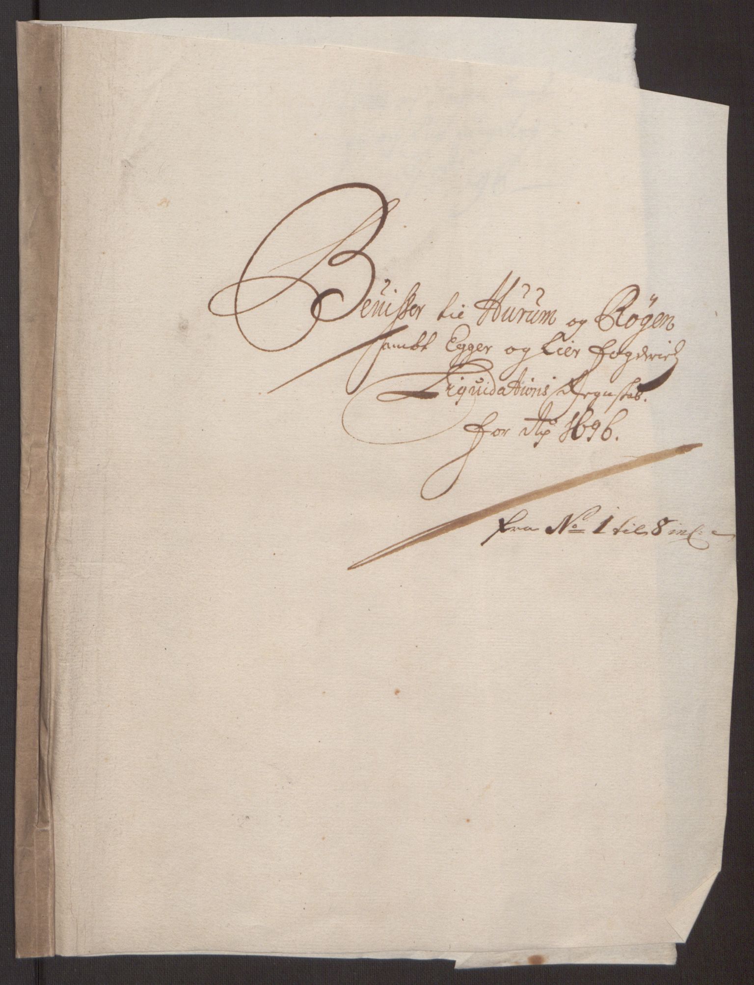 Rentekammeret inntil 1814, Reviderte regnskaper, Fogderegnskap, RA/EA-4092/R30/L1694: Fogderegnskap Hurum, Røyken, Eiker og Lier, 1694-1696, s. 315