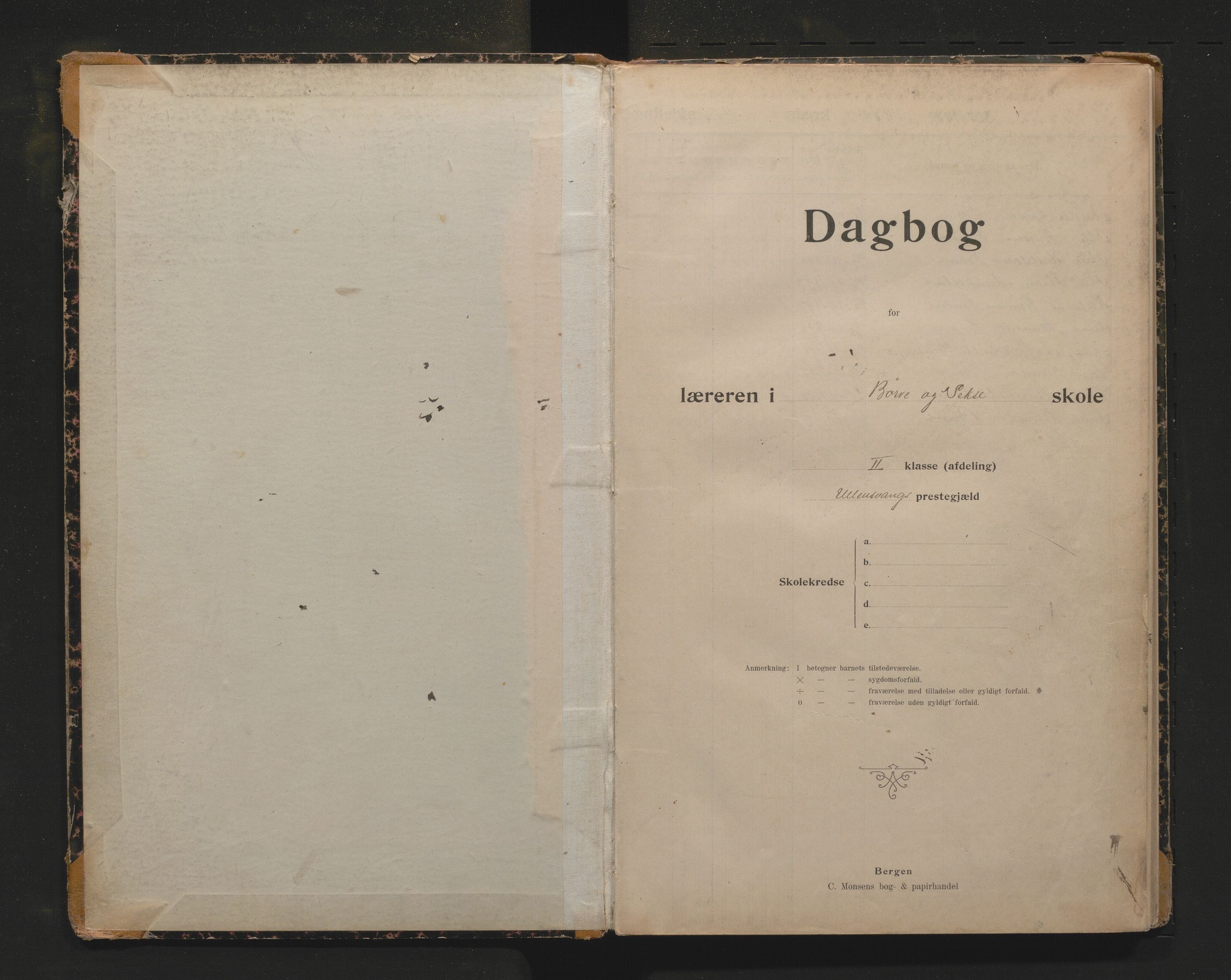 Ullensvang herad. Barneskulane , IKAH/1231b-231/G/Ga/Gaa/L0027: Dagbok for Børve og Sekse skular , 1903-1918