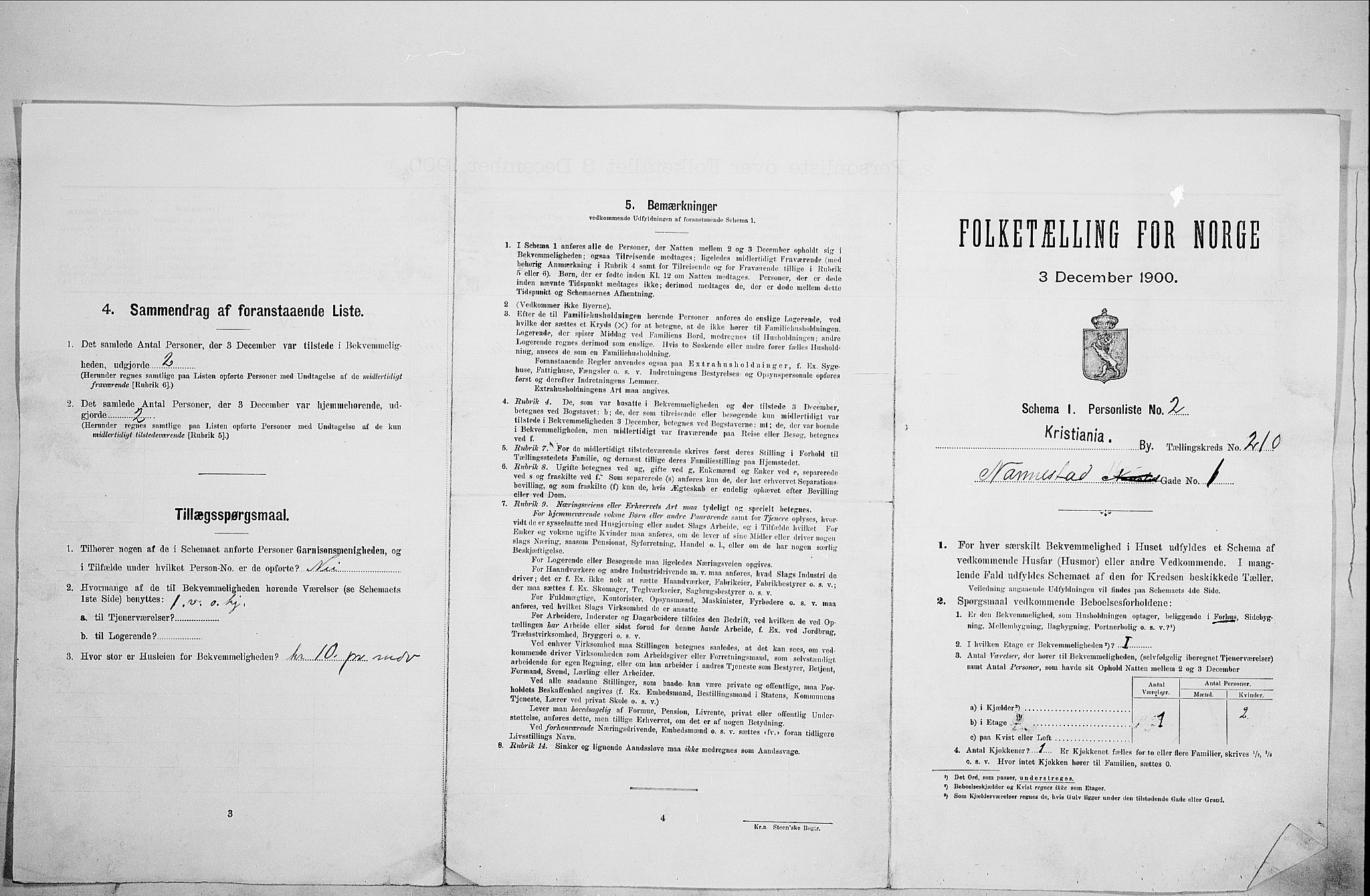 SAO, Folketelling 1900 for 0301 Kristiania kjøpstad, 1900, s. 62459