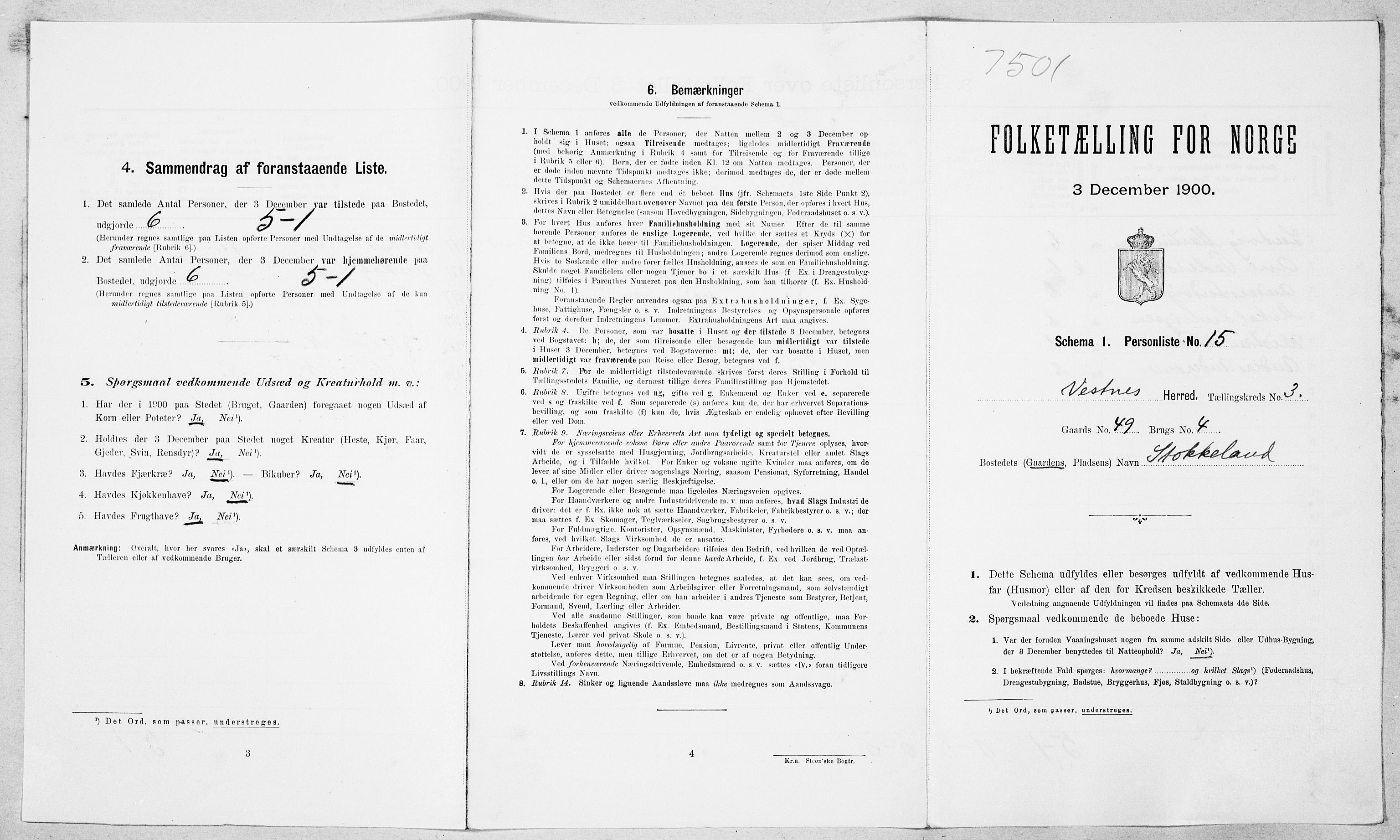 SAT, Folketelling 1900 for 1535 Vestnes herred, 1900, s. 383