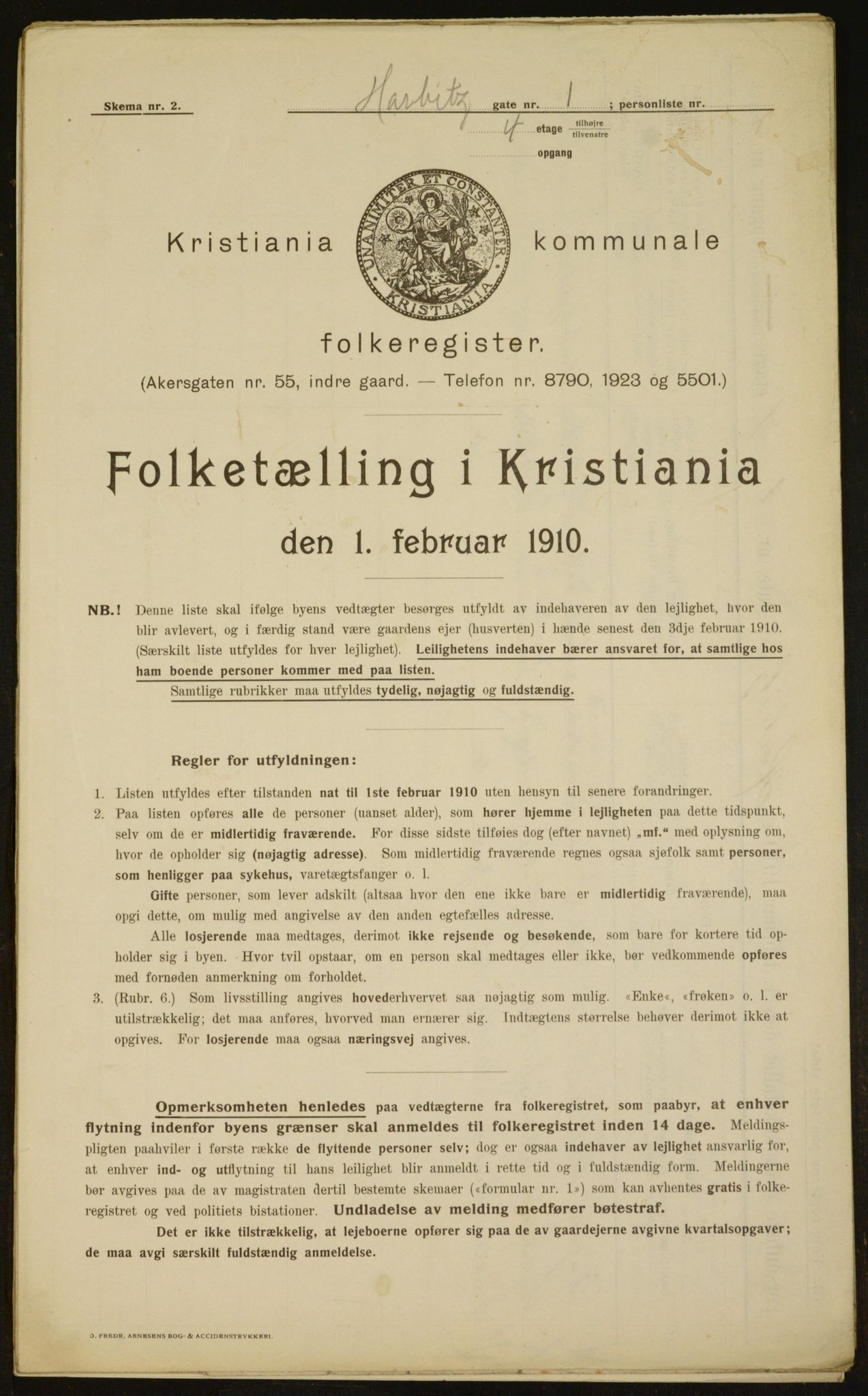 OBA, Kommunal folketelling 1.2.1910 for Kristiania, 1910, s. 32884