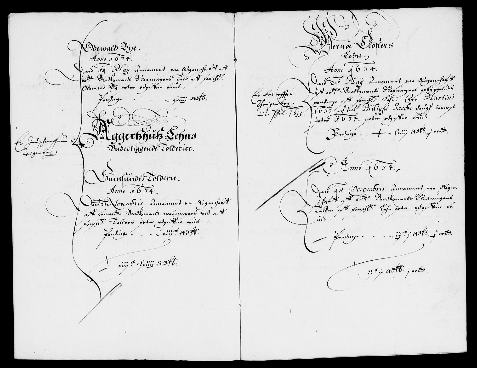 Rentekammeret inntil 1814, Reviderte regnskaper, Lensregnskaper, AV/RA-EA-5023/R/Rb/Rba/L0122: Akershus len, 1634-1636