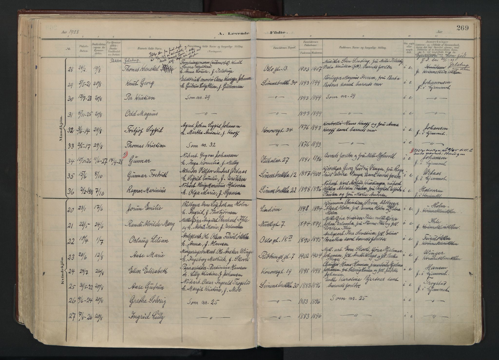 Gamlebyen prestekontor Kirkebøker, AV/SAO-A-10884/F/Fa/L0010: Ministerialbok nr. 10, 1895-1935, s. 269
