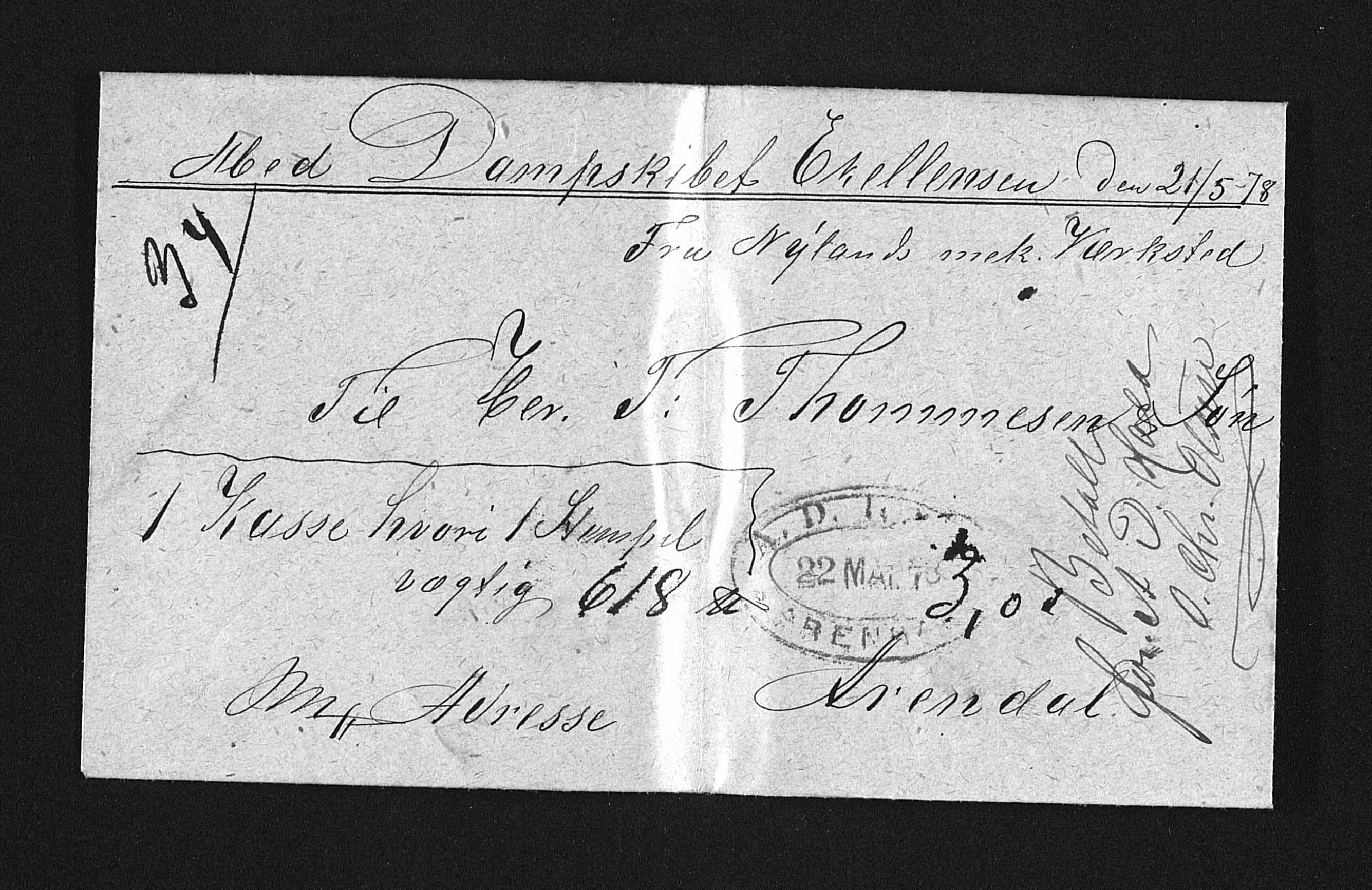 Froland Verk, AAKS/DA-1023/1/02/L0007: Innkomne brev, 1876-1879