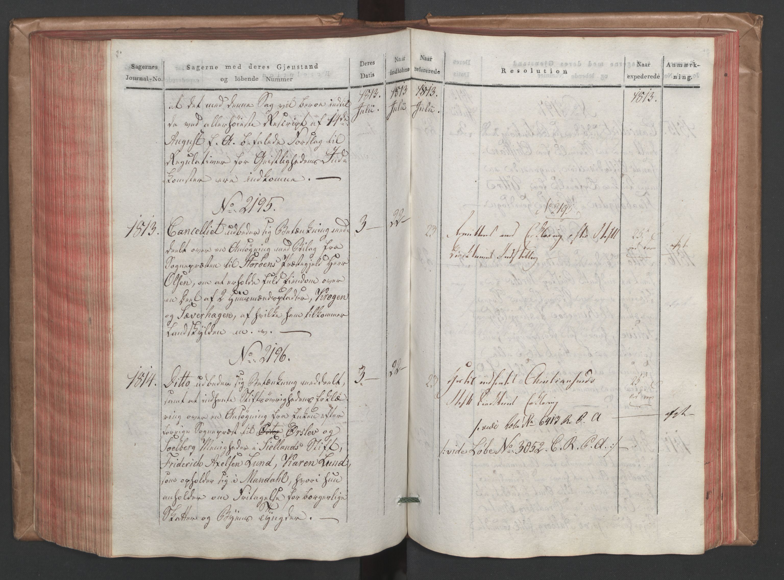 Stattholderembetet 1810-1814, 1. kontor (Kontor A), AV/RA-EA-2872/Aa/L0004: Kollegial referatprotokoll,  j.nr. 1431-1849,  l.nr. 1711-2240, 1812-1813, s. 249