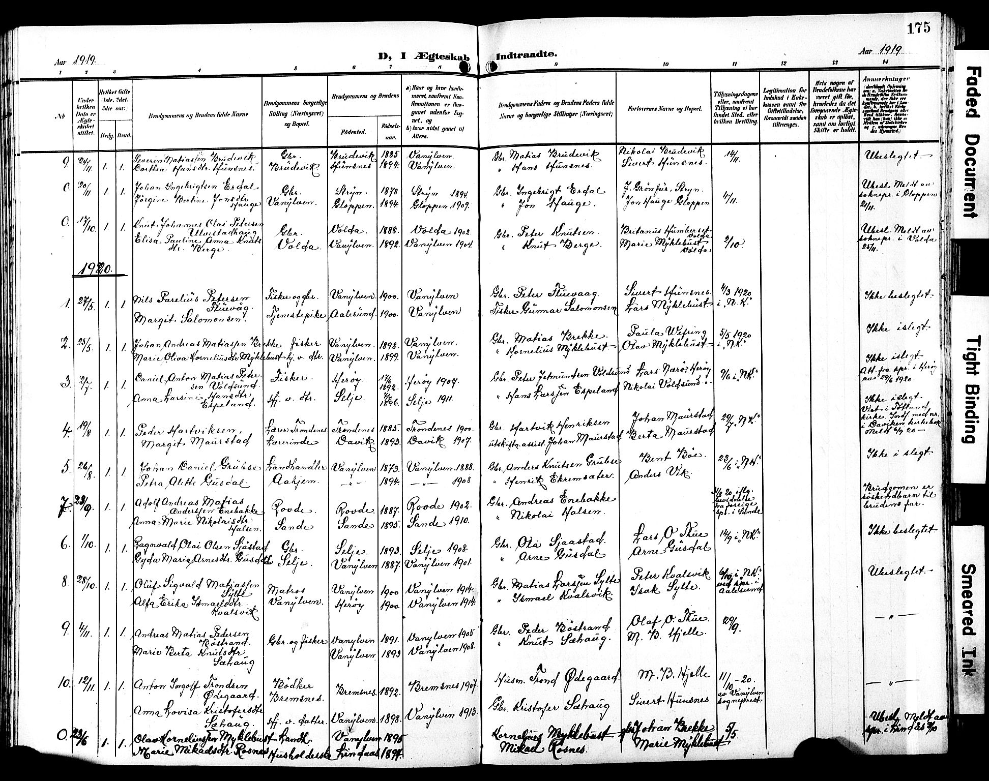 Ministerialprotokoller, klokkerbøker og fødselsregistre - Møre og Romsdal, SAT/A-1454/501/L0018: Klokkerbok nr. 501C04, 1902-1930, s. 175