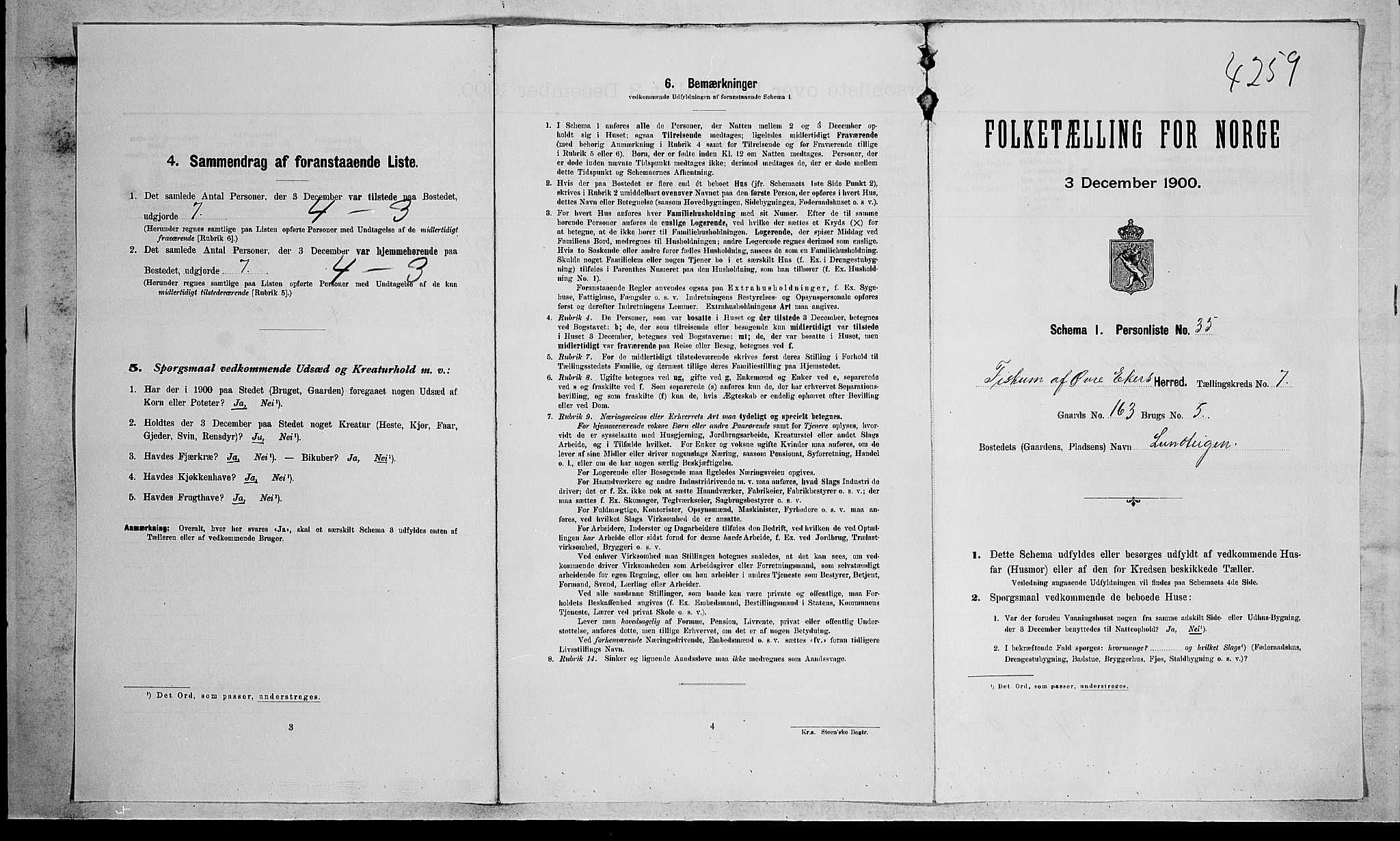 RA, Folketelling 1900 for 0624 Øvre Eiker herred, 1900, s. 2901