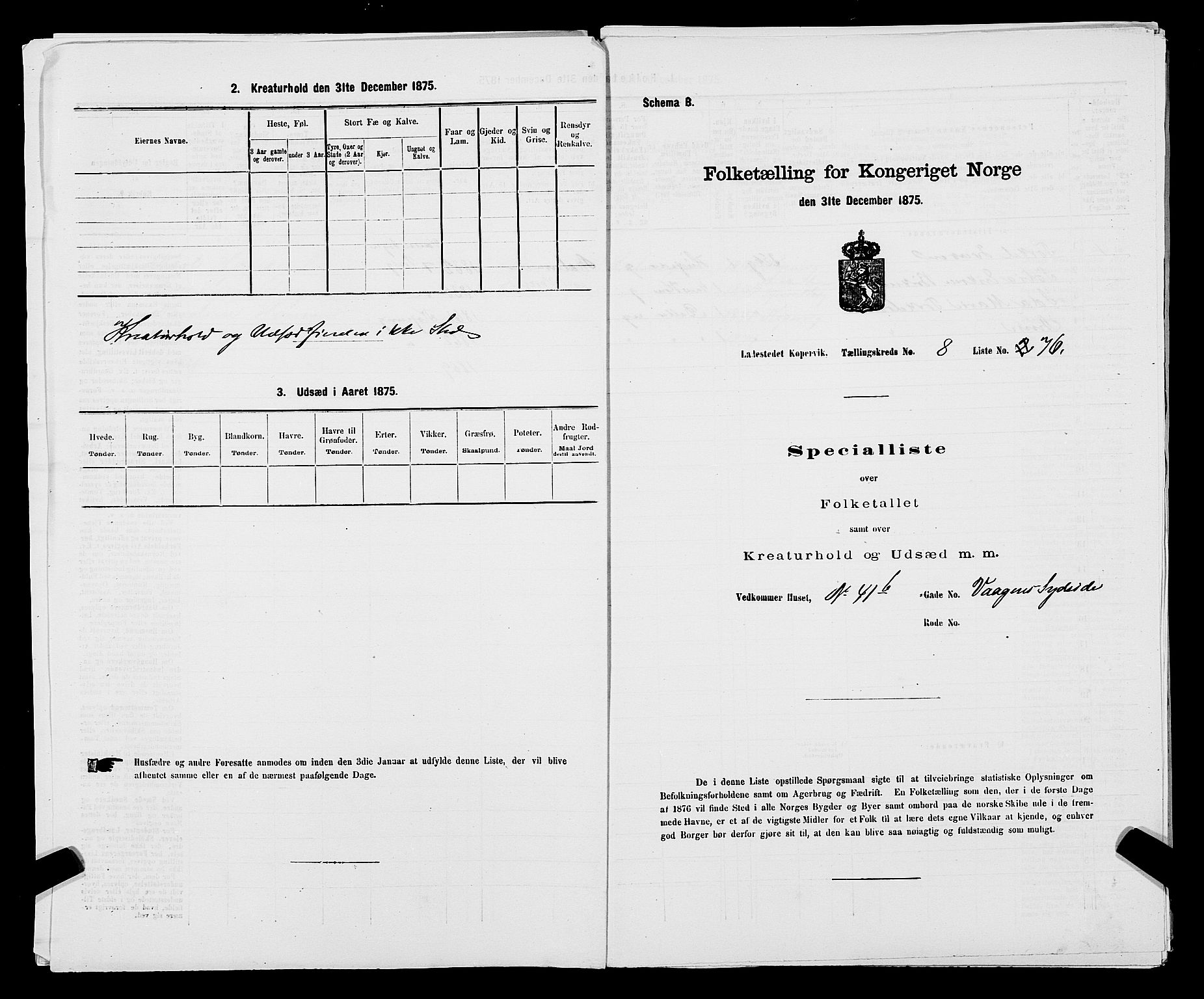 SAST, Folketelling 1875 for 1105B Avaldsnes prestegjeld, Kopervik ladested, 1875, s. 151