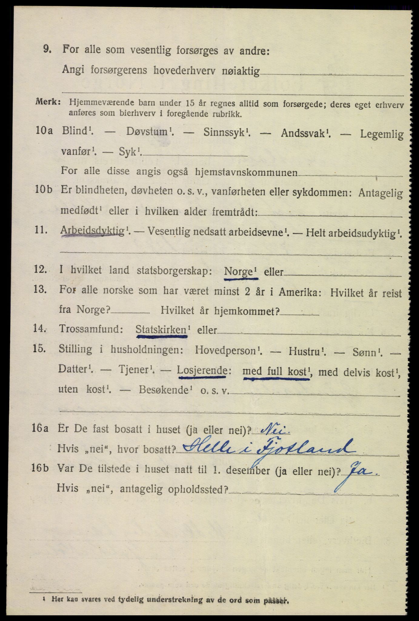 SAK, Folketelling 1920 for 1036 Fjotland herred, 1920, s. 765