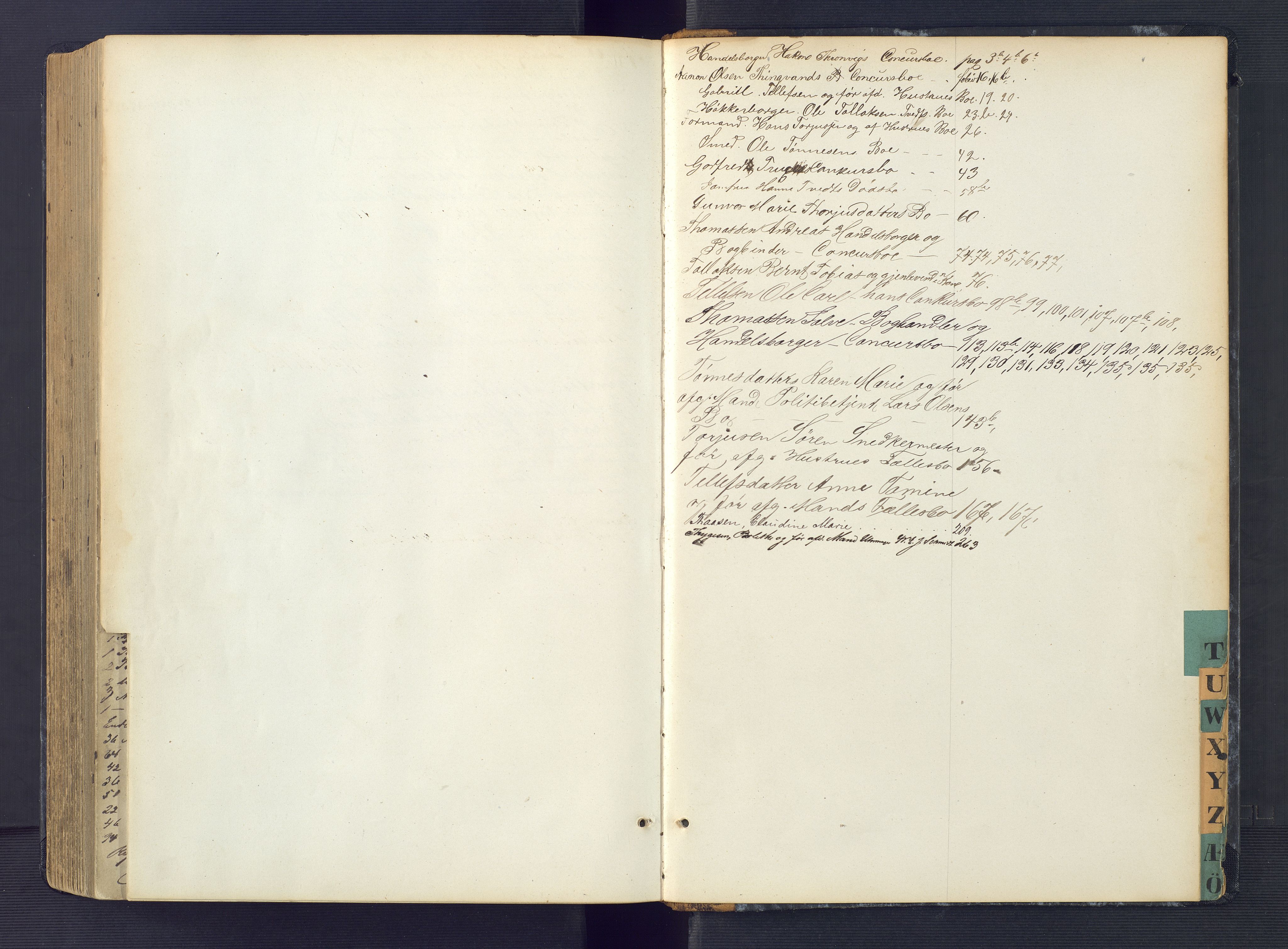 Kristiansand byrett, AV/SAK-1223-0001/H/Hc/L0030: Skifteregistreringsprotokoll nr. 2, med register, 1867-1876