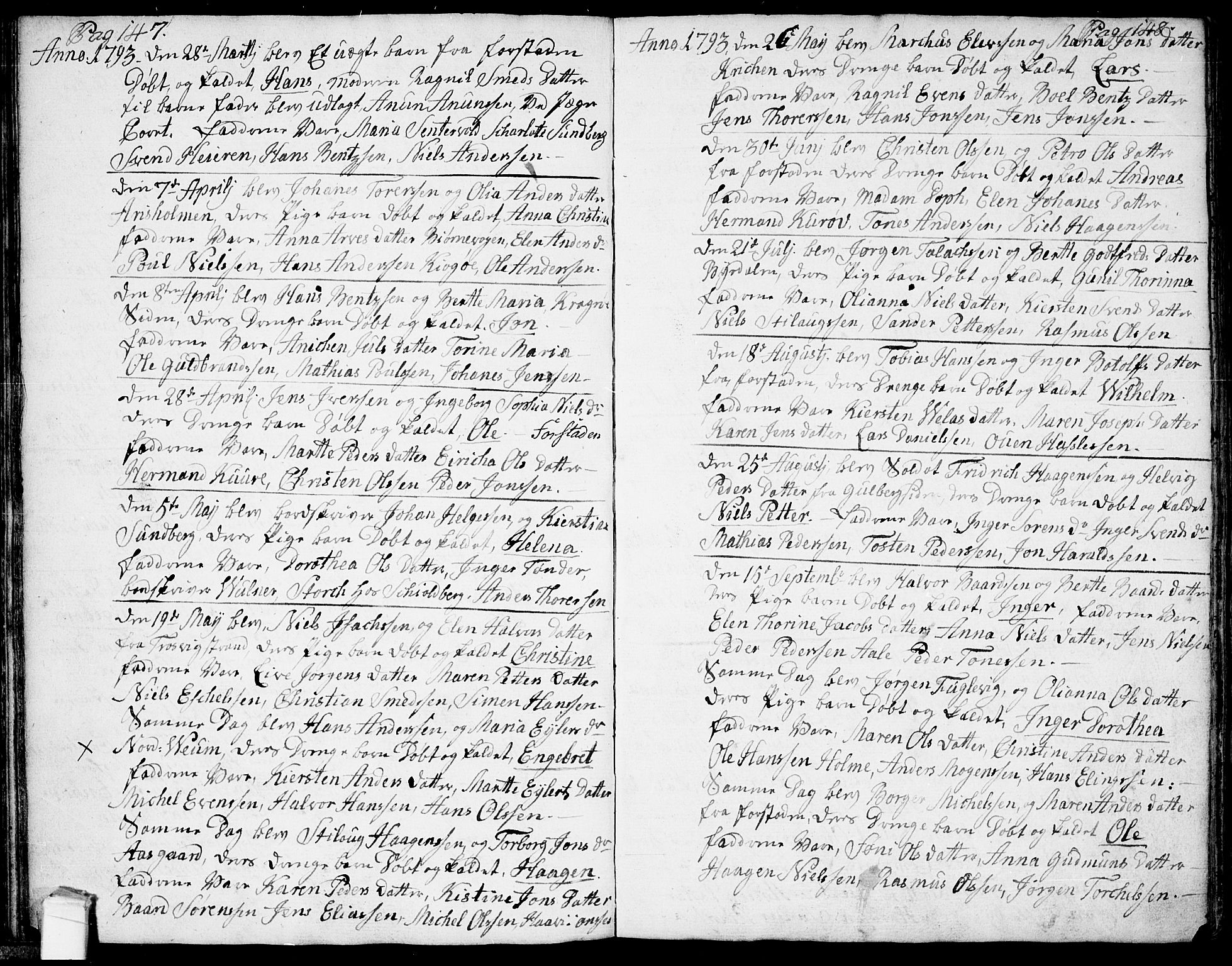 Glemmen prestekontor Kirkebøker, AV/SAO-A-10908/F/Fa/L0002: Ministerialbok nr. 2, 1771-1803, s. 147-148