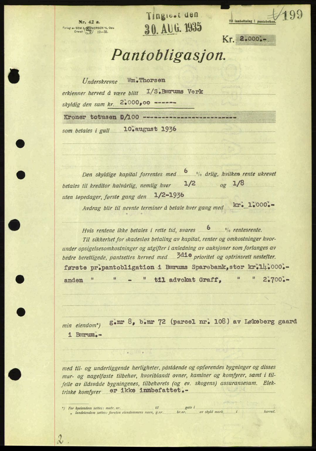 Aker herredsskriveri, SAO/A-10896/G/Gb/Gbb/Gbbb/L0002: Pantebok nr. A49, 1935-1935, Tingl.dato: 30.08.1935