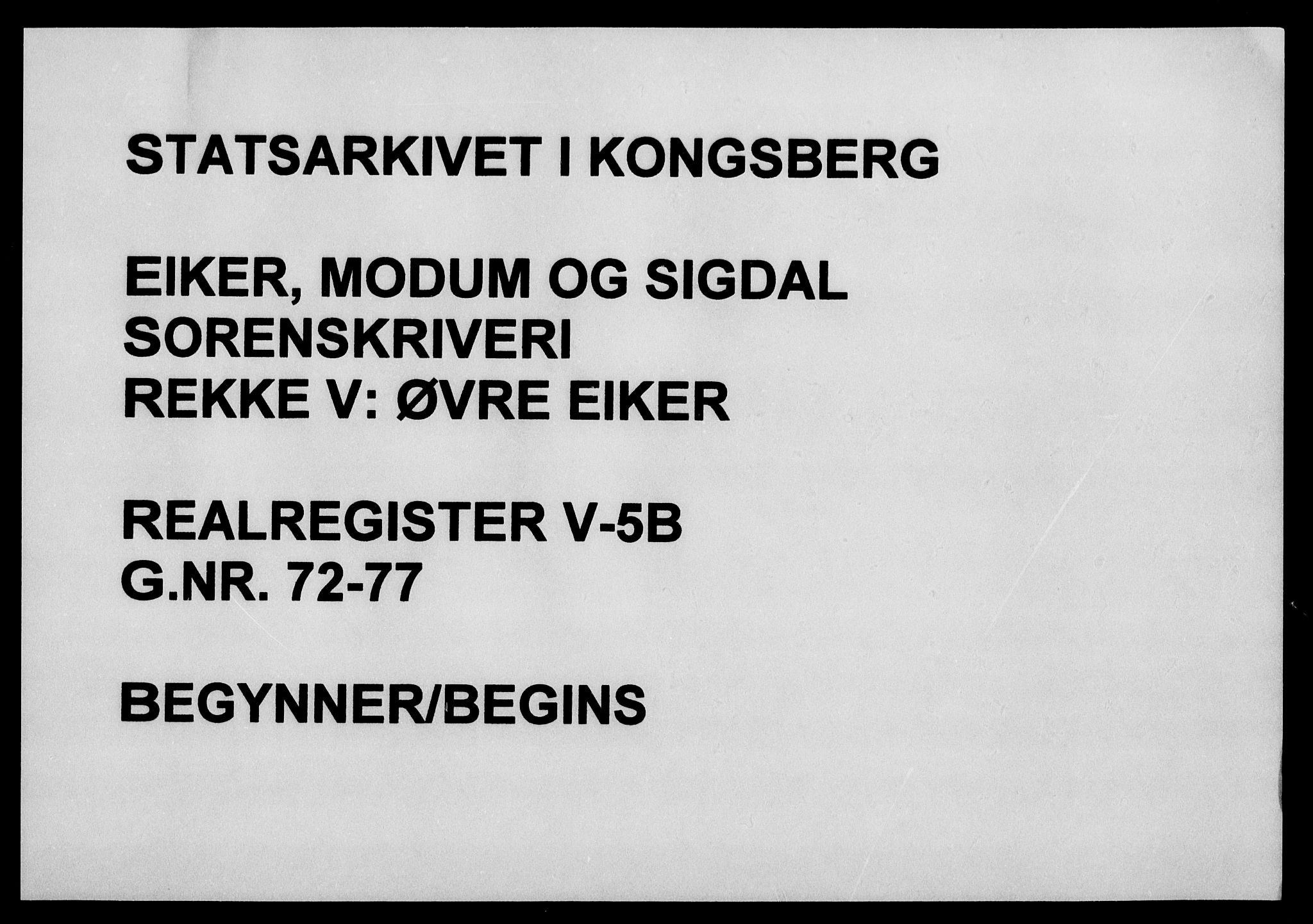 Eiker, Modum og Sigdal sorenskriveri, SAKO/A-123/G/Gb/Gbe/L0005b: Panteregister nr. V 5b