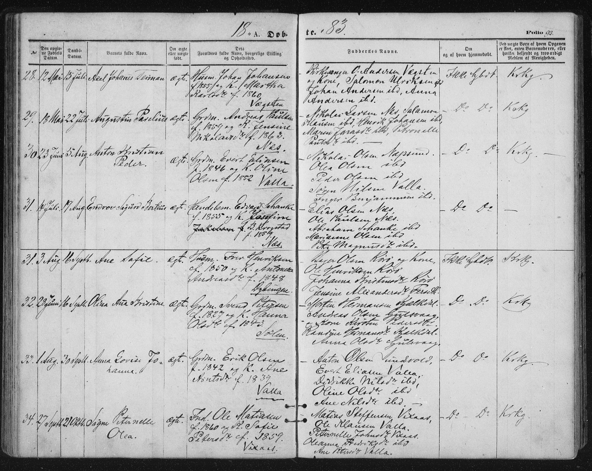 Ministerialprotokoller, klokkerbøker og fødselsregistre - Nordland, AV/SAT-A-1459/816/L0241: Ministerialbok nr. 816A07, 1870-1885, s. 93