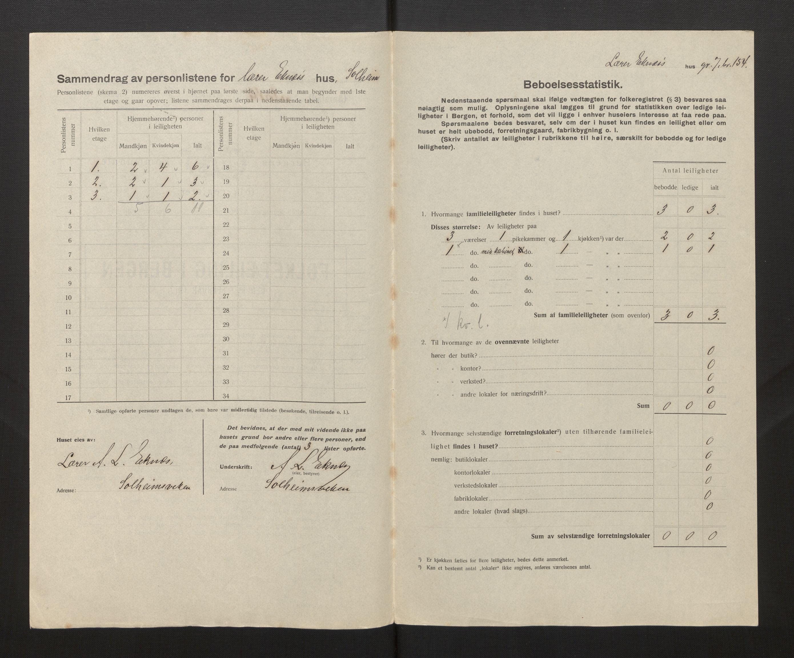 SAB, Kommunal folketelling 1917 for Bergen kjøpstad, 1917, s. 49329
