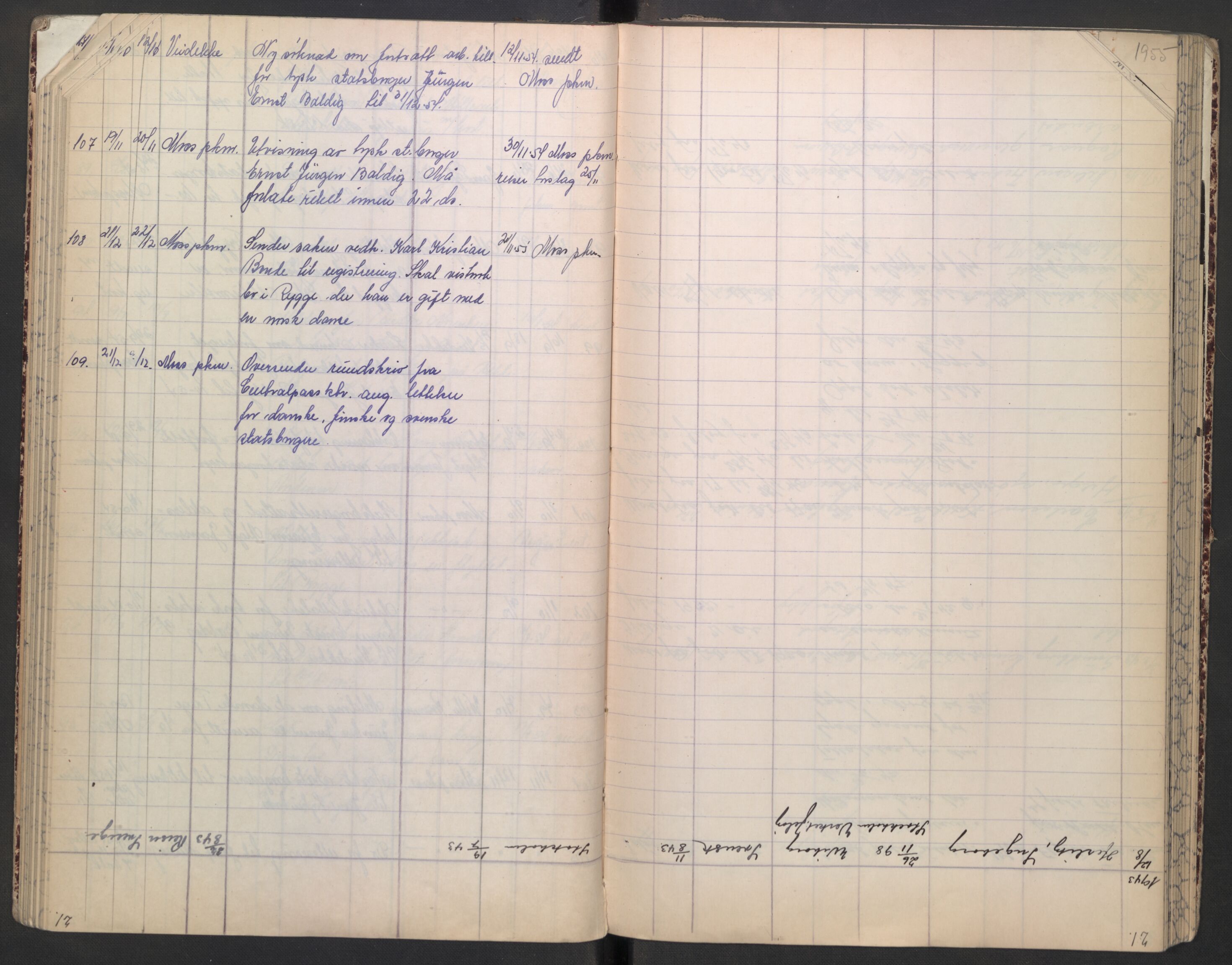 Rygge lensmannskontor, AV/SAO-A-10005/I/Ic/Ica/L0004: Protokoll over fremmede statsborgere, 1920-1955