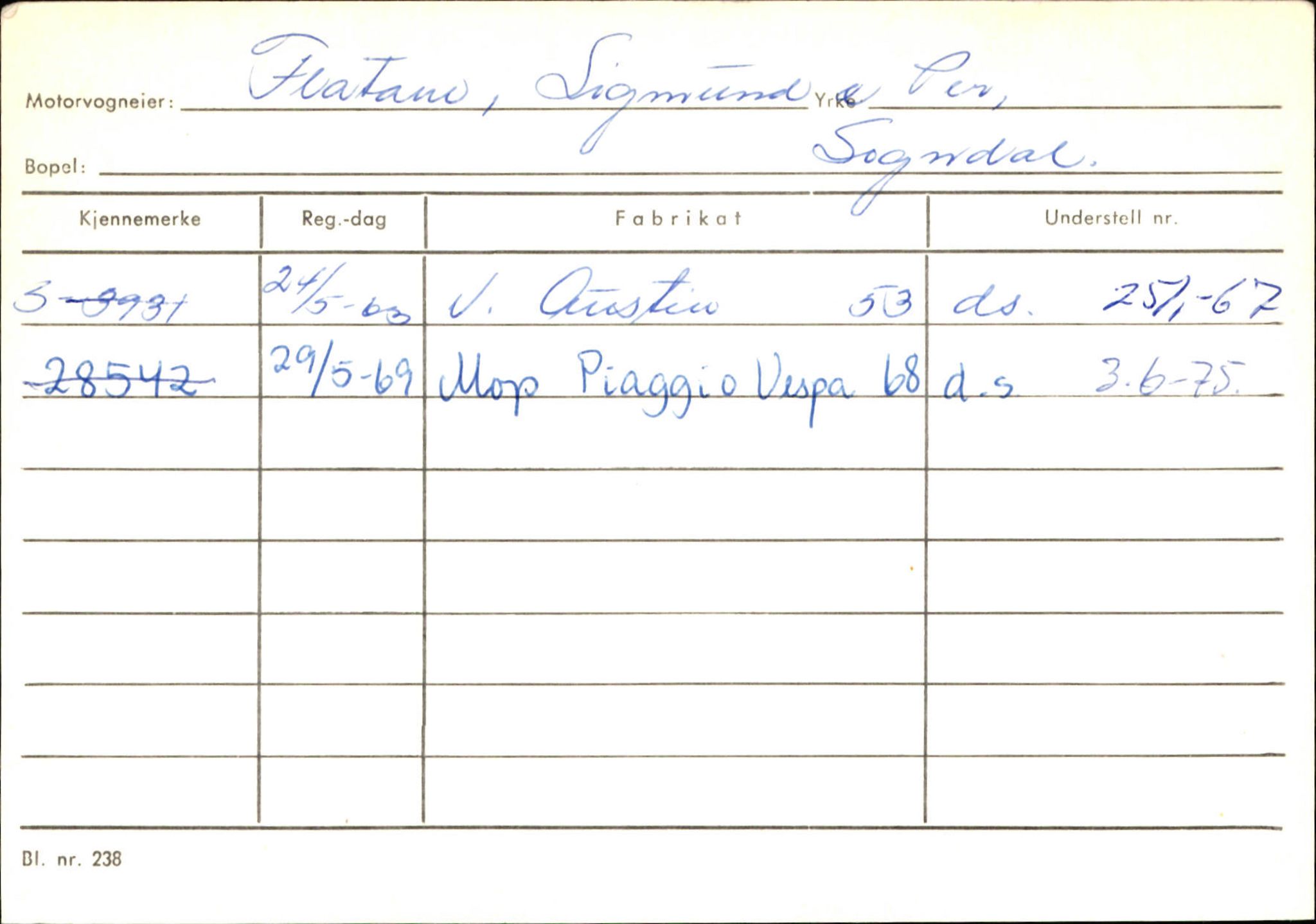 Statens vegvesen, Sogn og Fjordane vegkontor, SAB/A-5301/4/F/L0124: Eigarregister Sogndal A-U, 1945-1975, s. 538