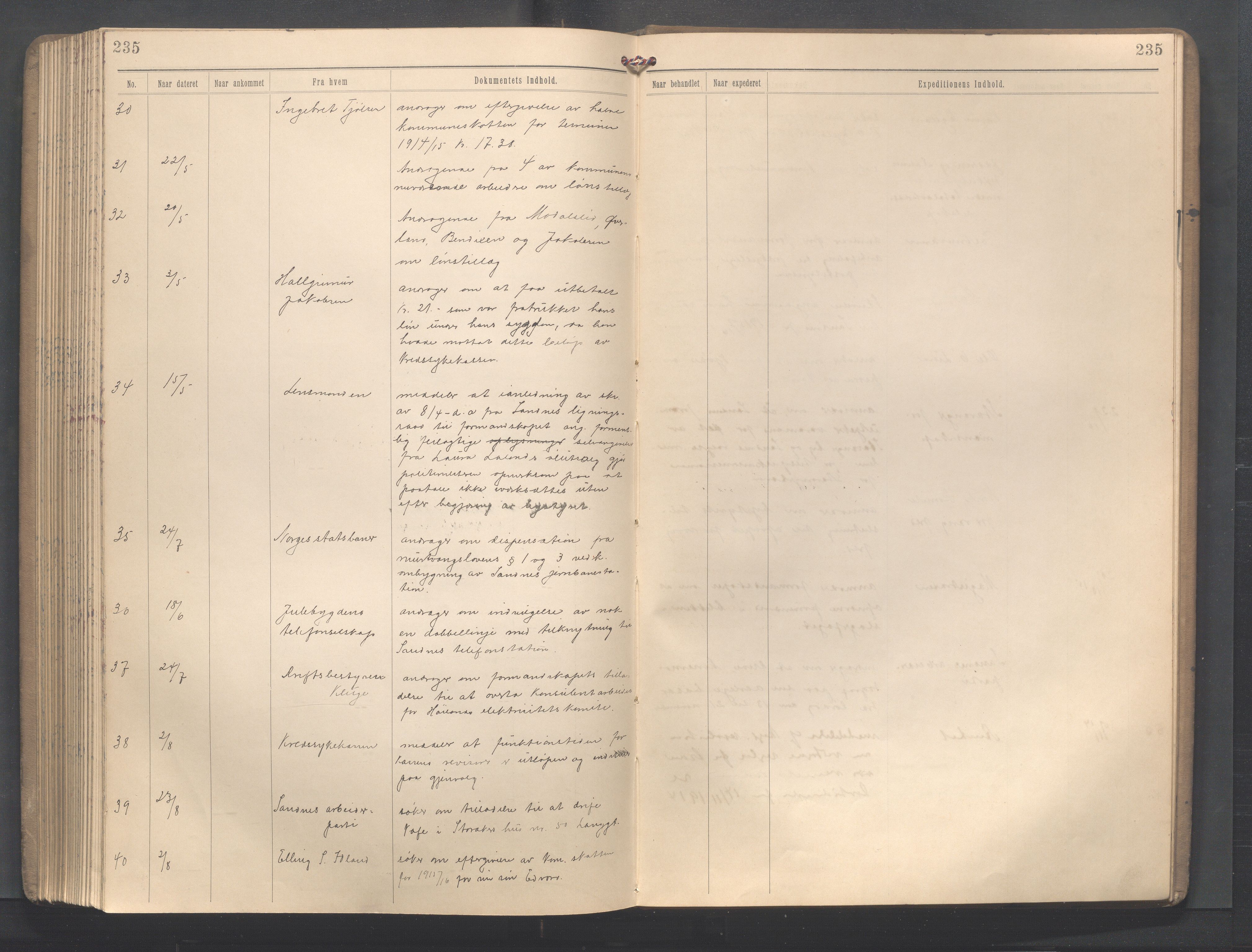 Sandnes kommune - Formannskapet og Bystyret, IKAR/K-100188/C/Ca, 1899-1917, s. 235