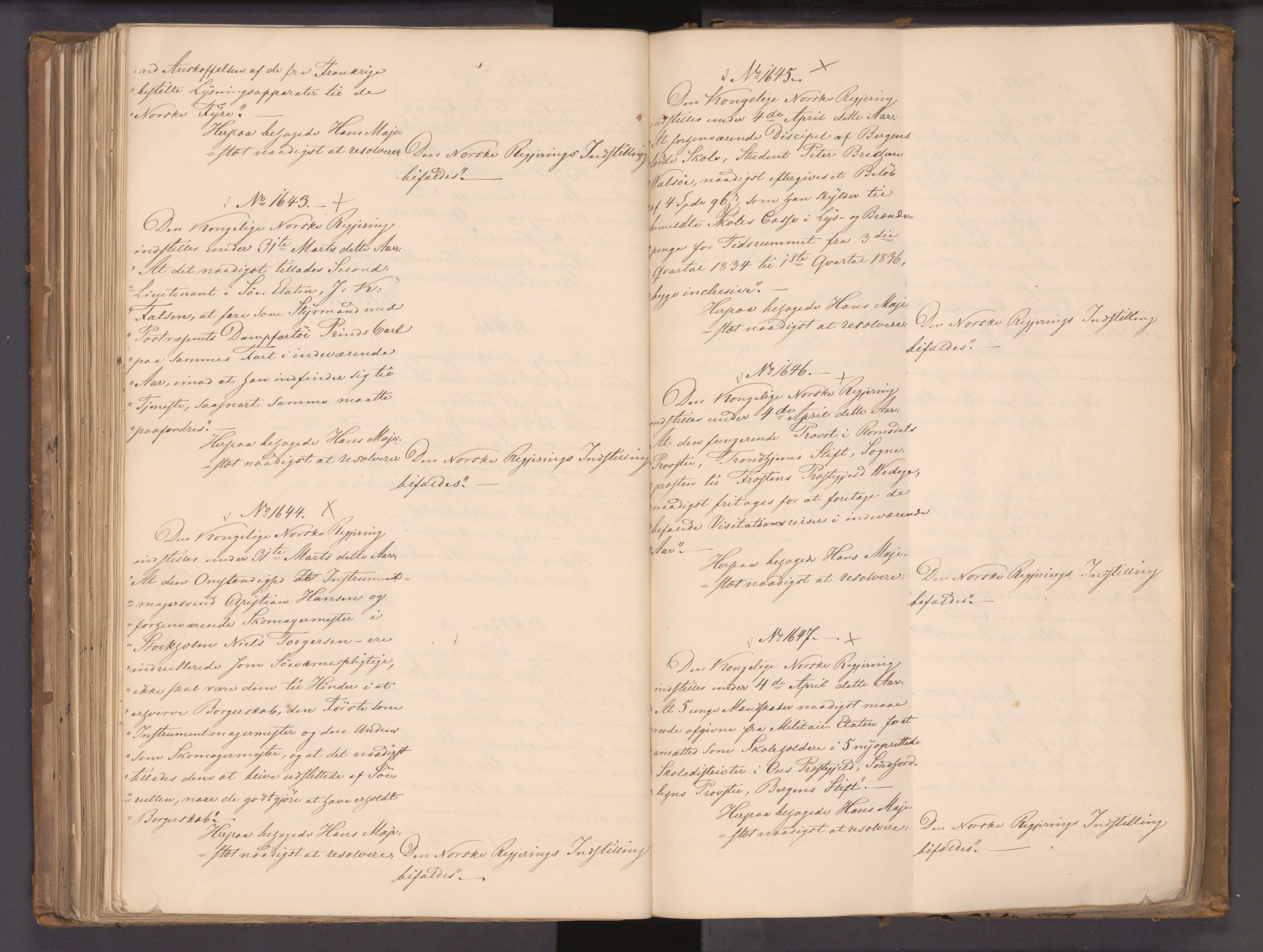 Statsrådssekretariatet, AV/RA-S-1001/A/Ab/L0044: Kgl. res. nr. 1193-1948, 1. halvår, 1837