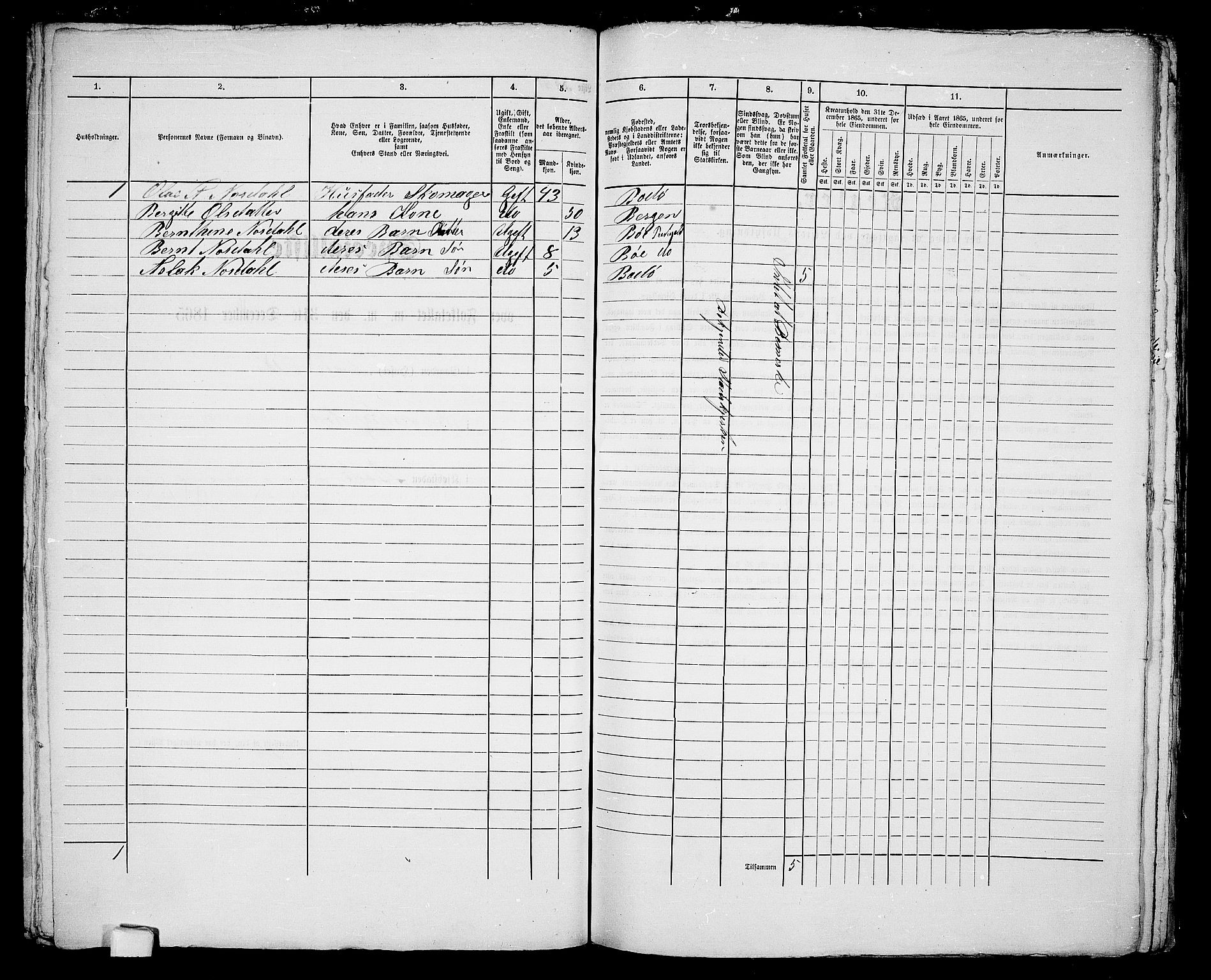 RA, Folketelling 1865 for 1804B Bodø prestegjeld, Bodø kjøpstad, 1865, s. 78