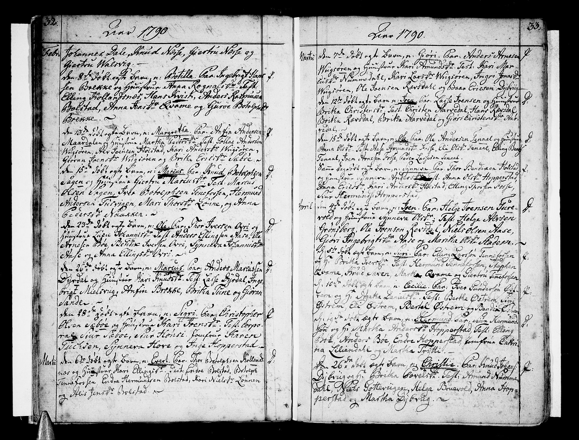 Vik sokneprestembete, AV/SAB-A-81501/H/Haa/Haaa/L0005: Ministerialbok nr. A 5, 1787-1820, s. 32-33