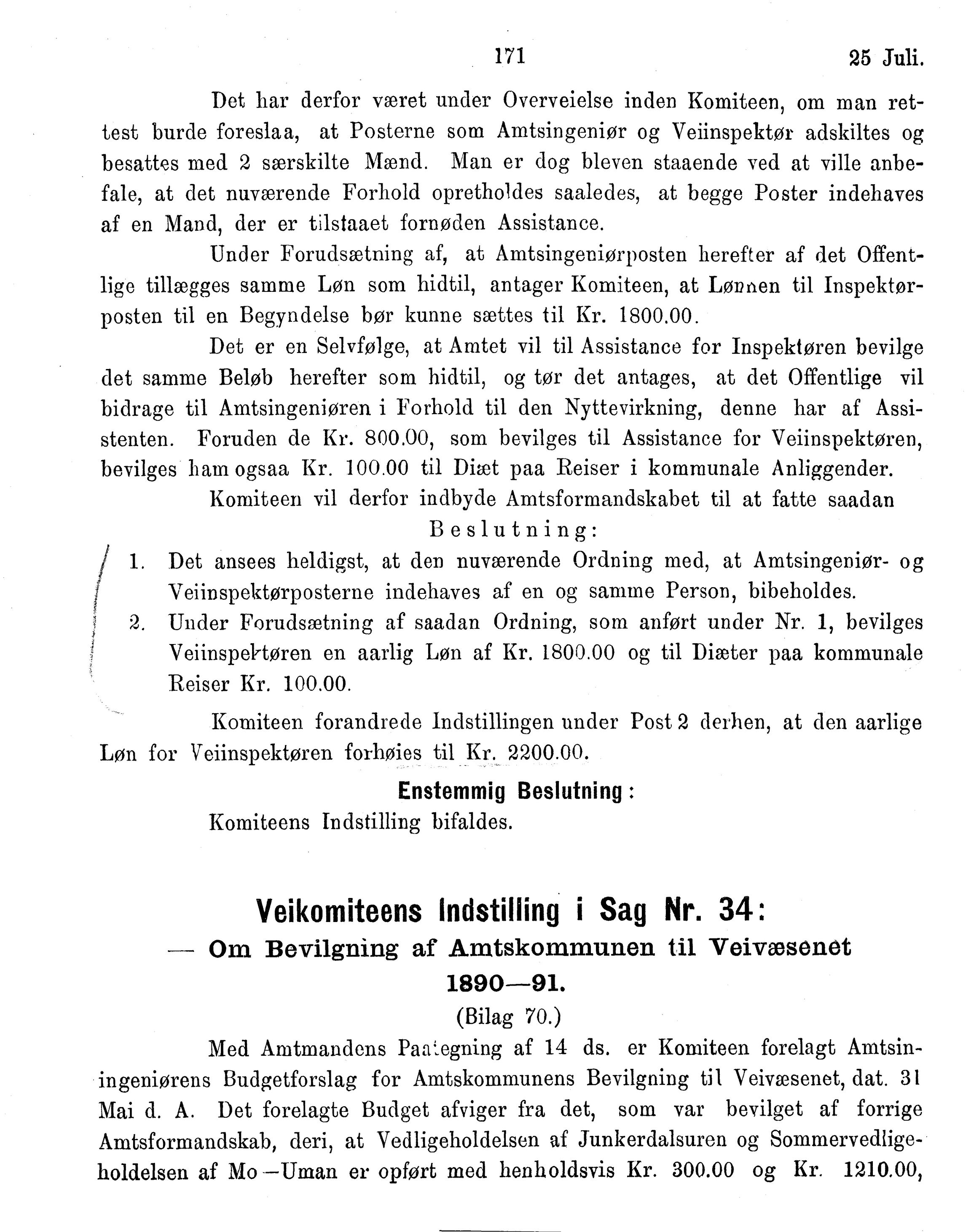 Nordland Fylkeskommune. Fylkestinget, AIN/NFK-17/176/A/Ac/L0015: Fylkestingsforhandlinger 1886-1890, 1886-1890