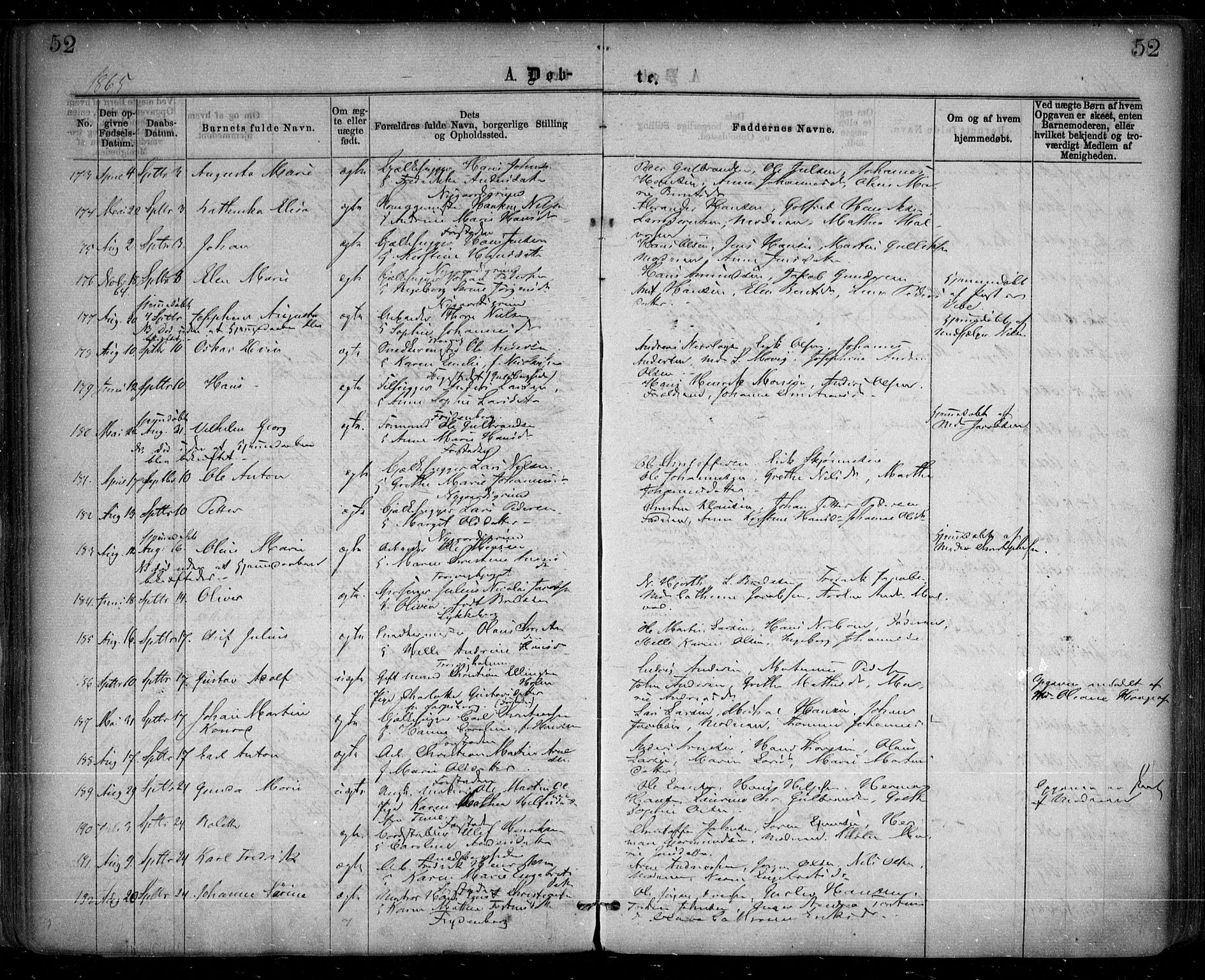 Glemmen prestekontor Kirkebøker, AV/SAO-A-10908/F/Fa/L0008: Ministerialbok nr. 8, 1862-1871, s. 52
