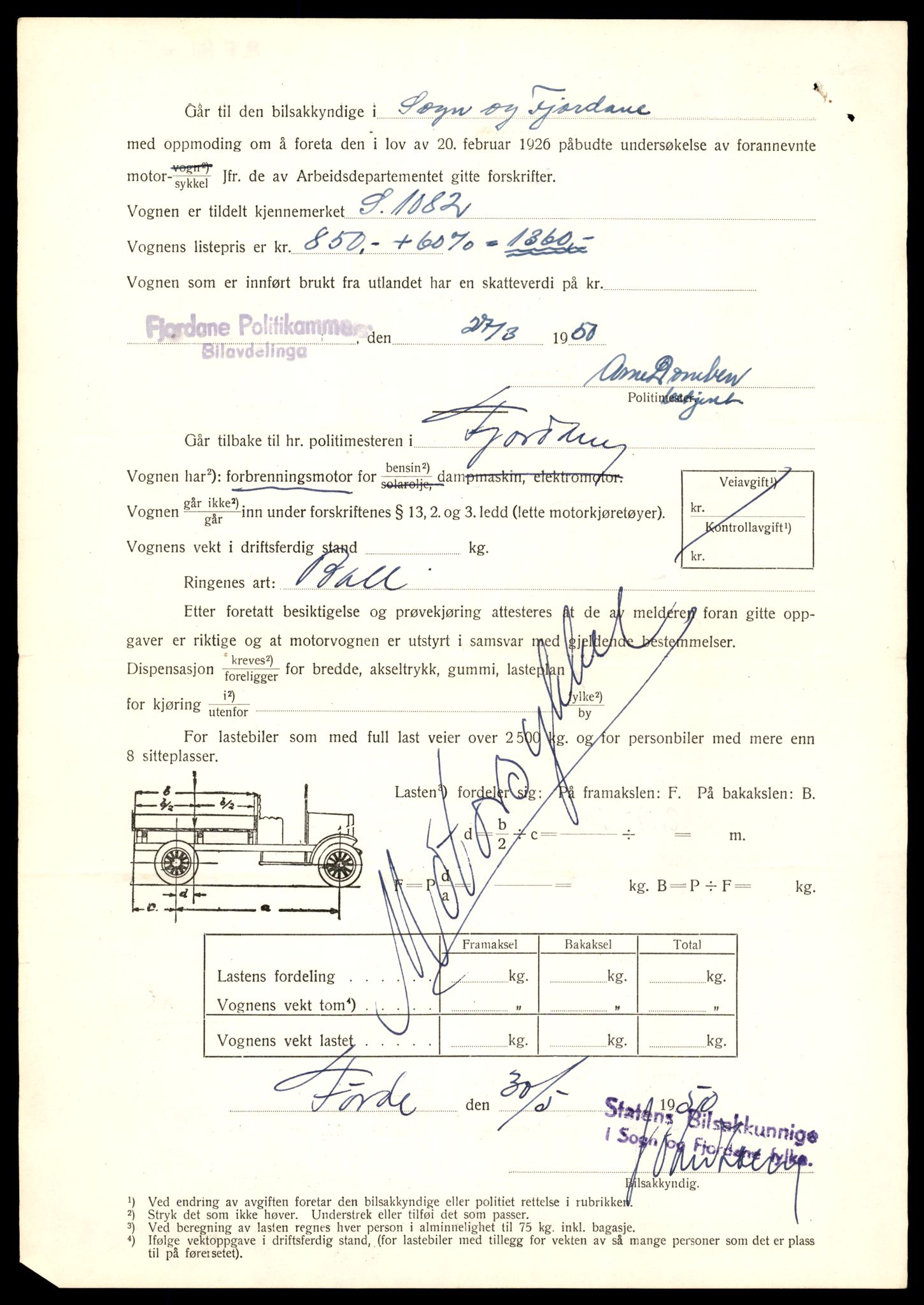 Møre og Romsdal vegkontor - Ålesund trafikkstasjon, AV/SAT-A-4099/F/Fe/L0038: Registreringskort for kjøretøy T 13180 - T 13360, 1927-1998, s. 2544