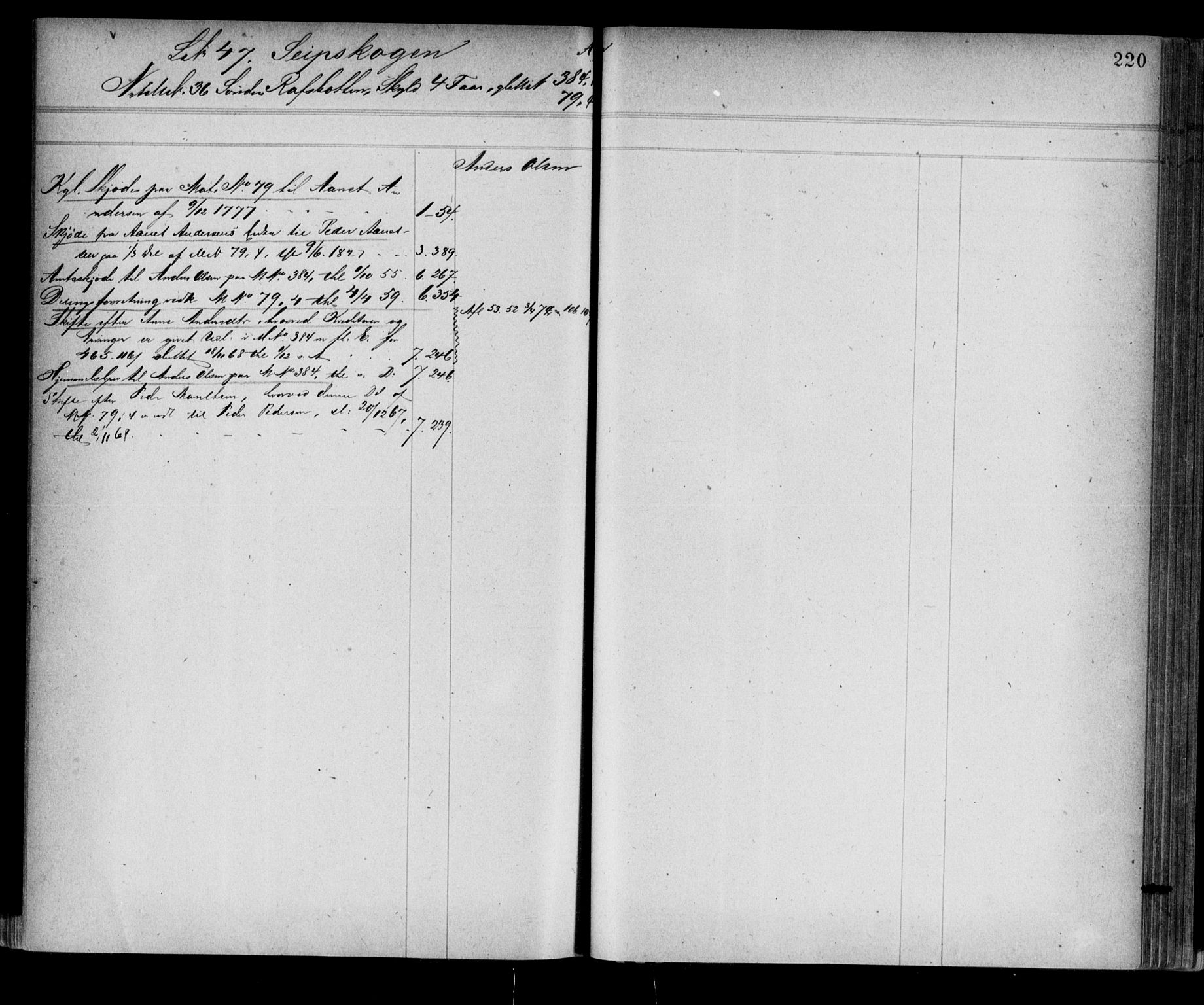 Alta fogderi/sorenskriveri, AV/SATØ-SATØ-5/1/K/Kb/Kba/L0008pantereg: Panteregister nr. 8, 1776, s. 220