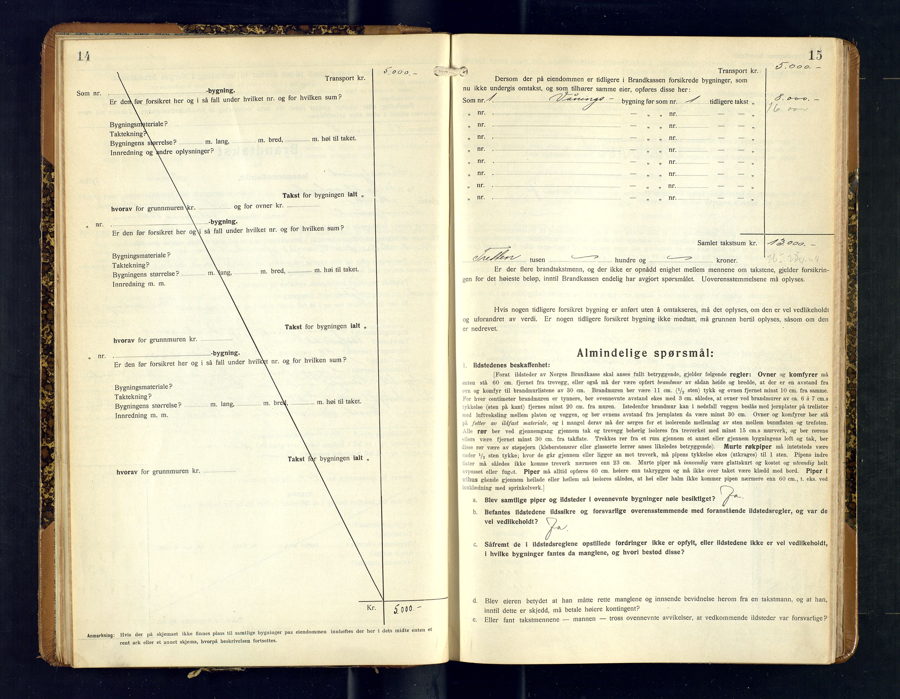 Tromsøysund lensmannskontor, AV/SATØ-SATØ-12/F/Fs/Fsb/L0751: Branntakstprotokoll (S). Med register, 1929-1932, s. 14-15